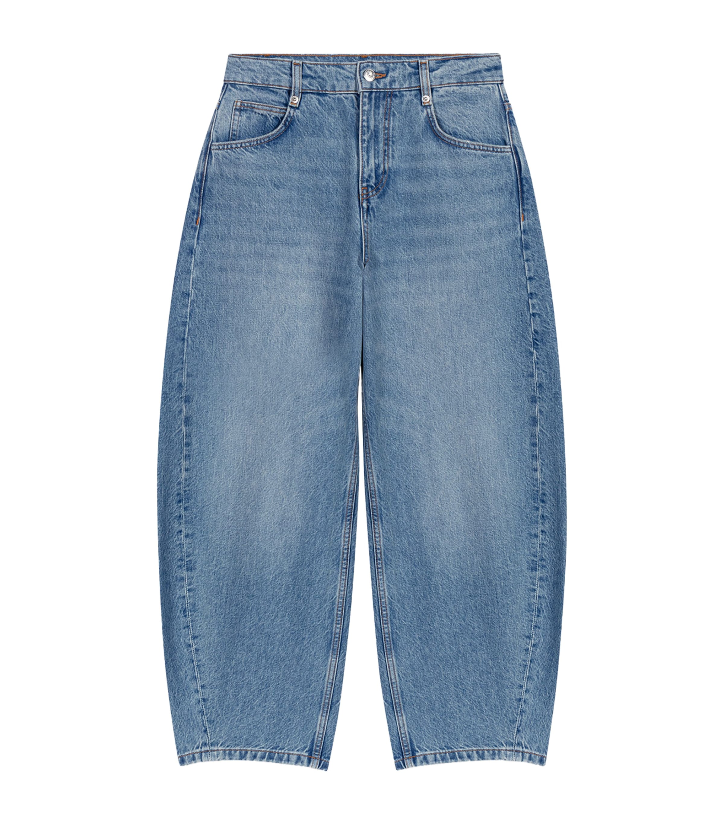 Maje Womens Cropped Barrel Jeans Blue Image 1