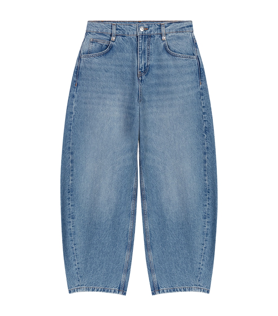 Maje Womens Cropped Barrel Jeans Blue Image 1