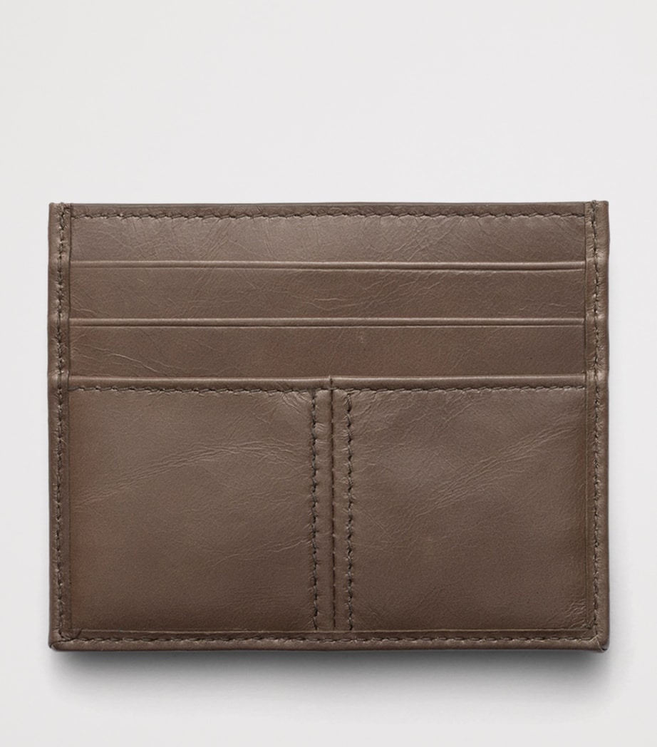 Prada Calfskin Triangle Card Holder Grey Image 2