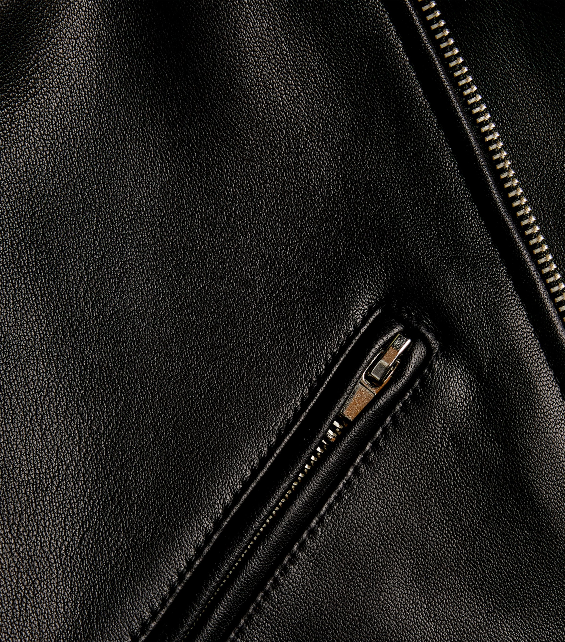 Leather Biker Jacket BLACK Image 4