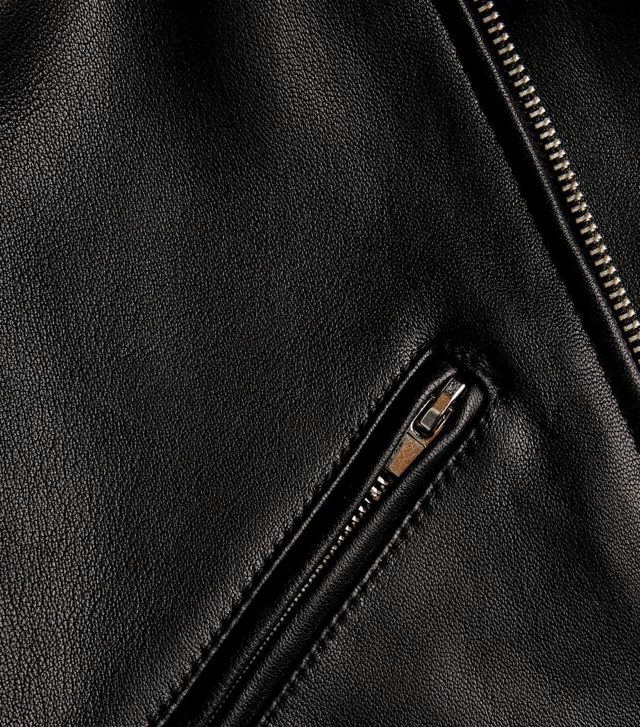 Leather Biker Jacket BLACK Image 5