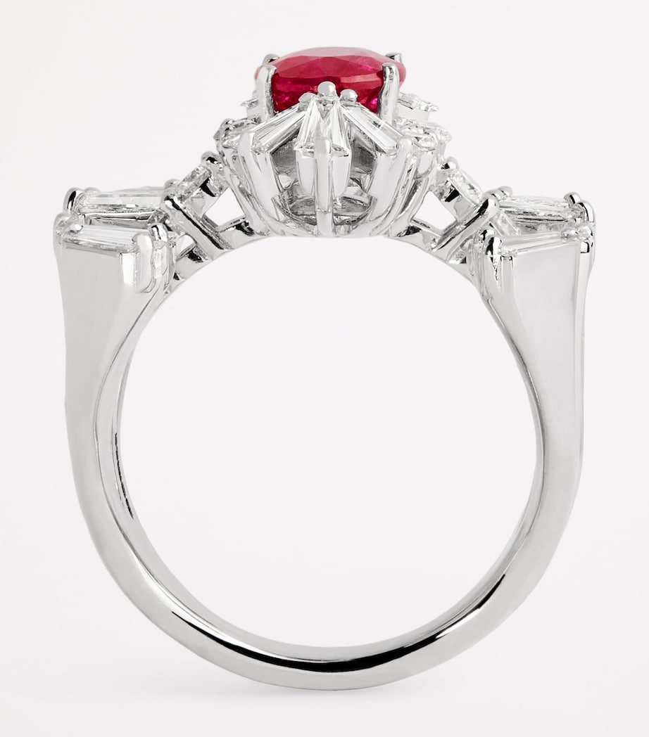 White Gold, Diamond and Ruby Ring WHITE GOLD Image 3
