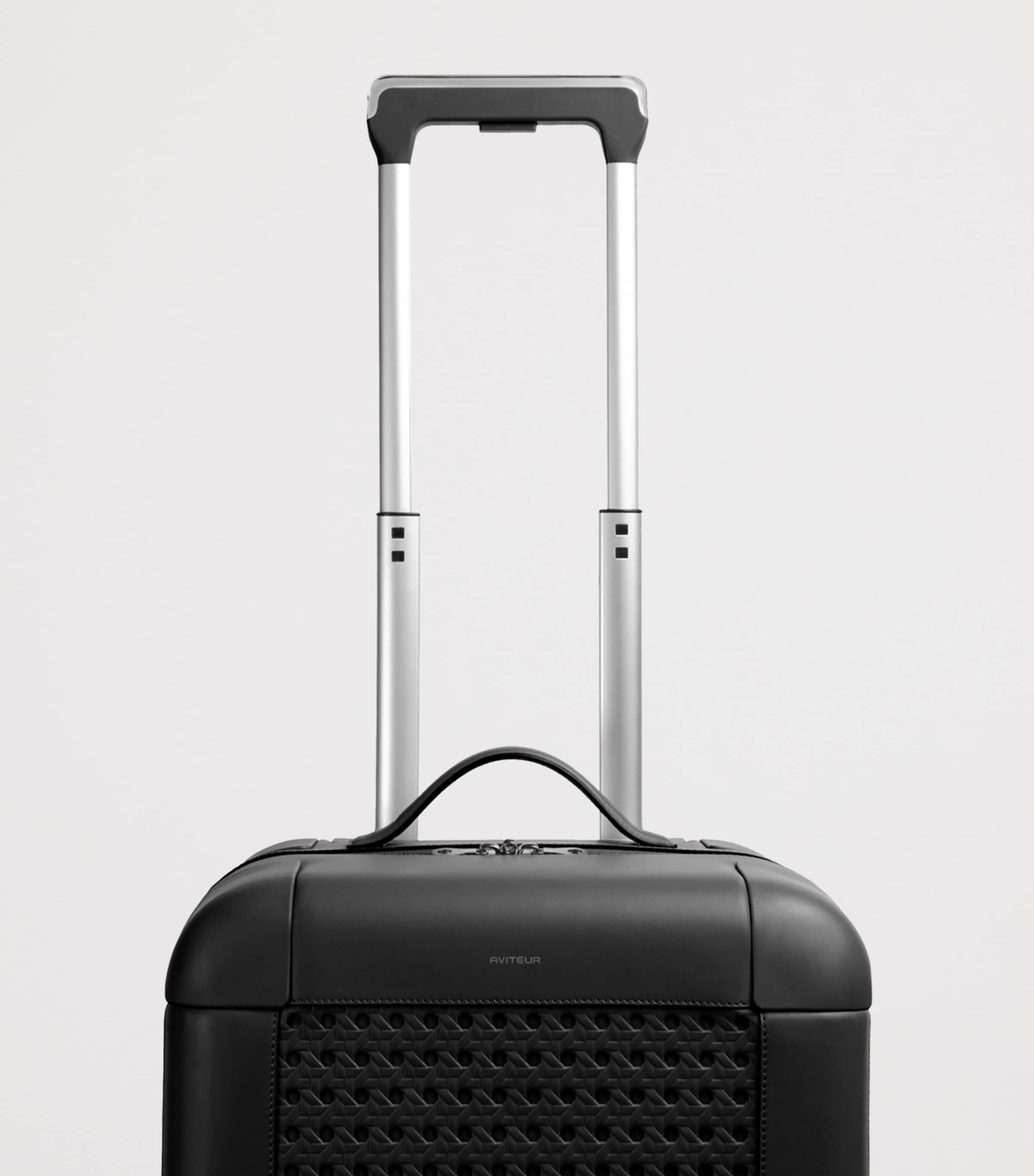 Leather Carry-On Suitcase (55cm) BLACK Image 5