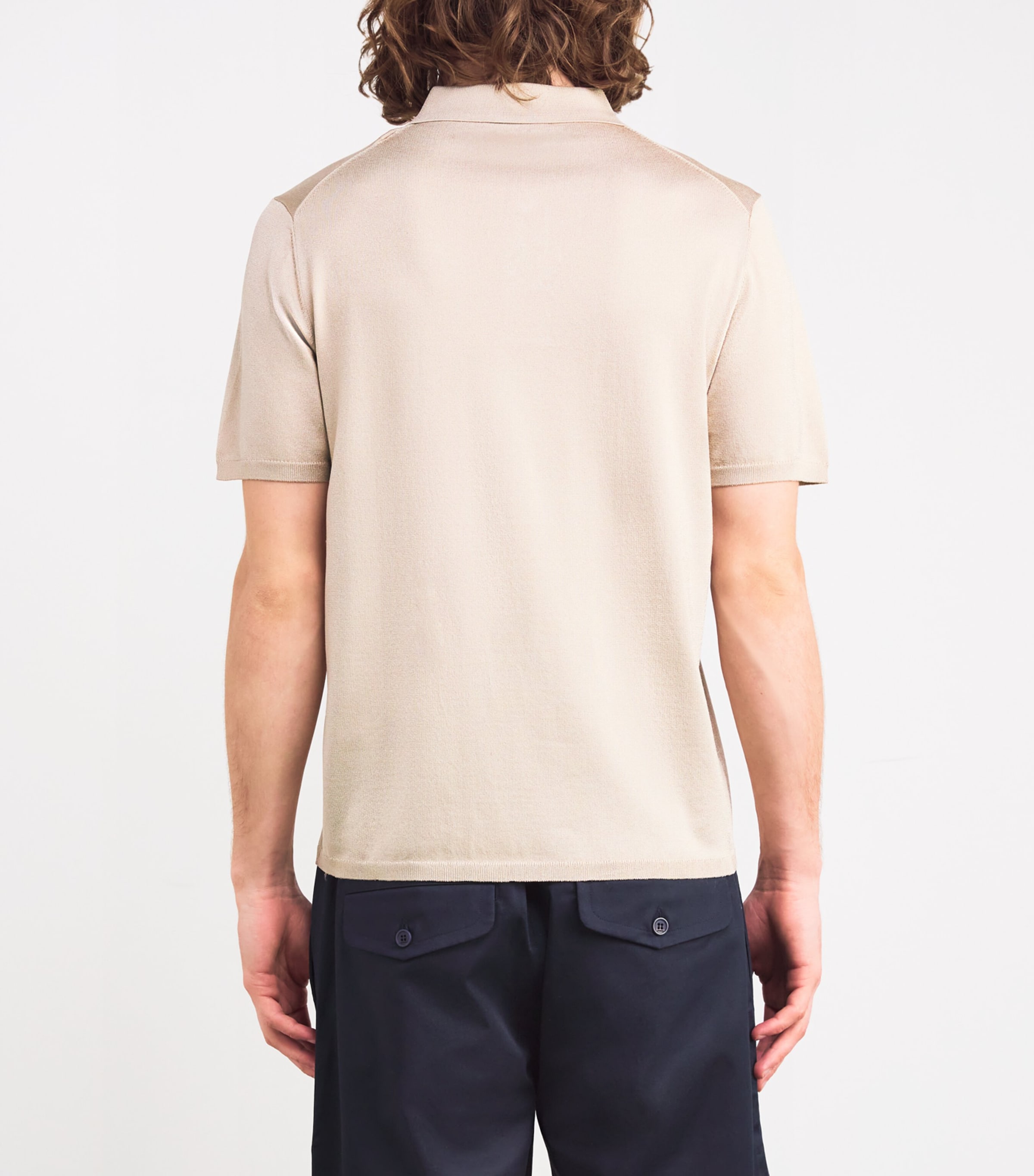 Knitted Polo Shirt OATS Image 4