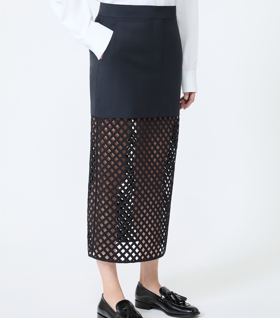 Max Mara Womens Woven Midi Skirt Ultramarine Image 3