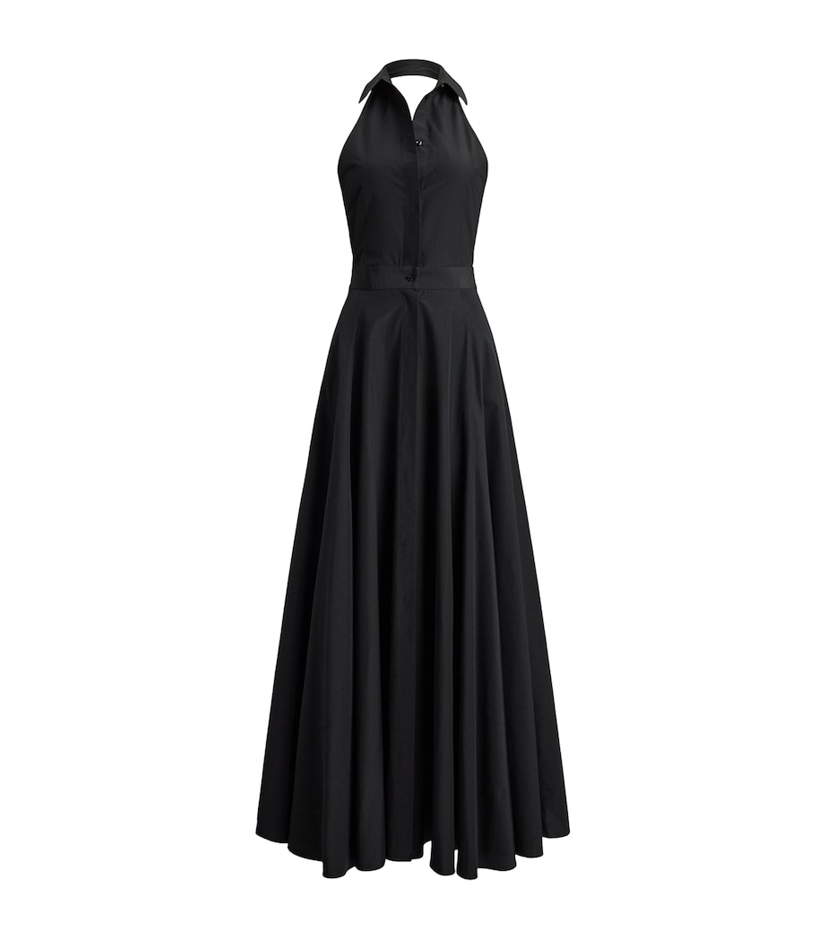 Ralph Lauren Collection Womens Cotton-Blend Poplin Eldred Maxi Dress Black Image 1
