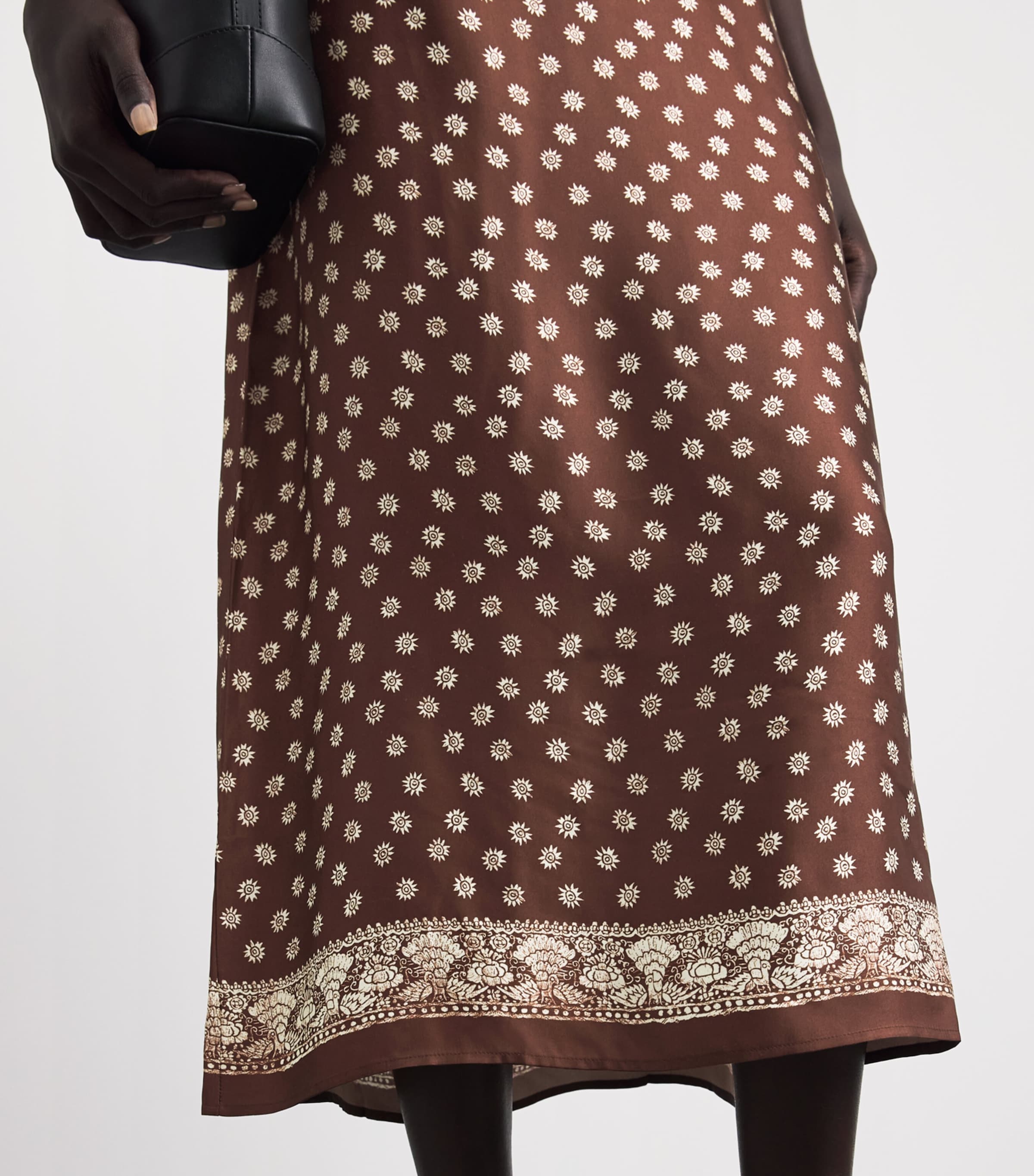Claudie Pierlot Womens Satin Printed Maxi Dress Dark Print Image 5