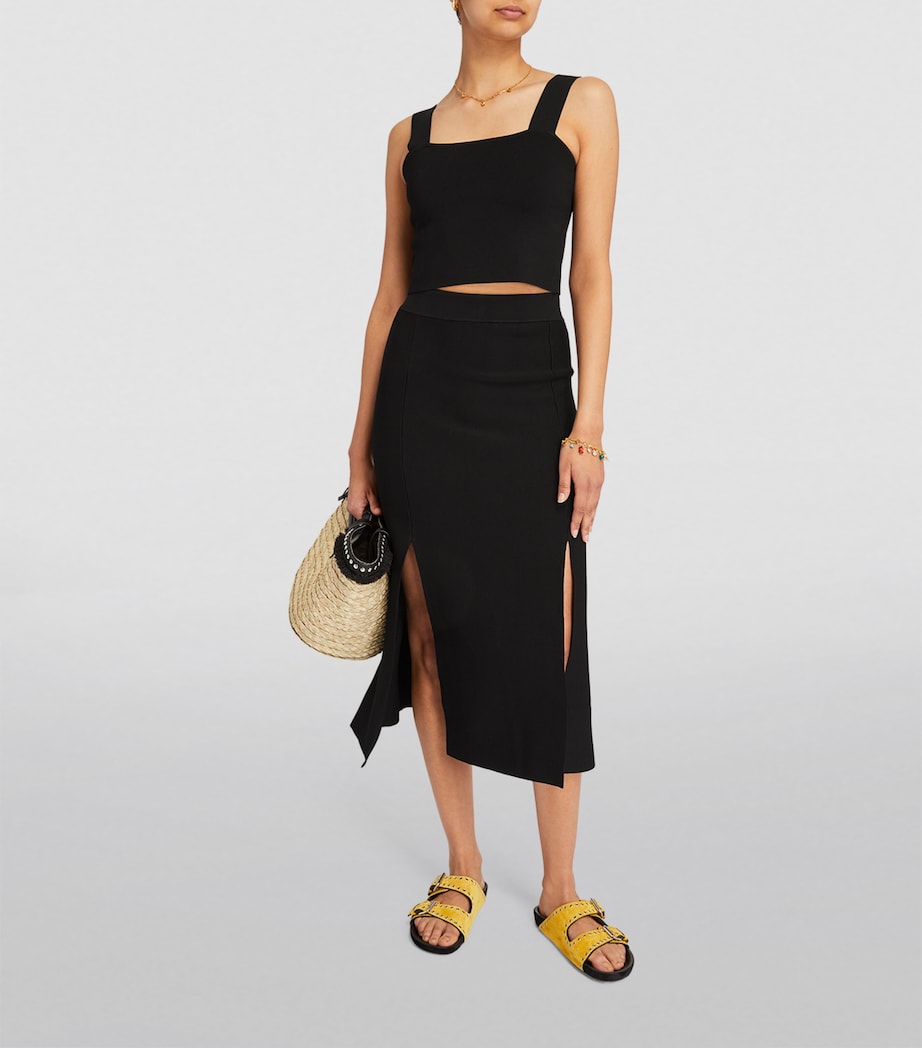 Square-Neck Crop Top BLACK Image 2