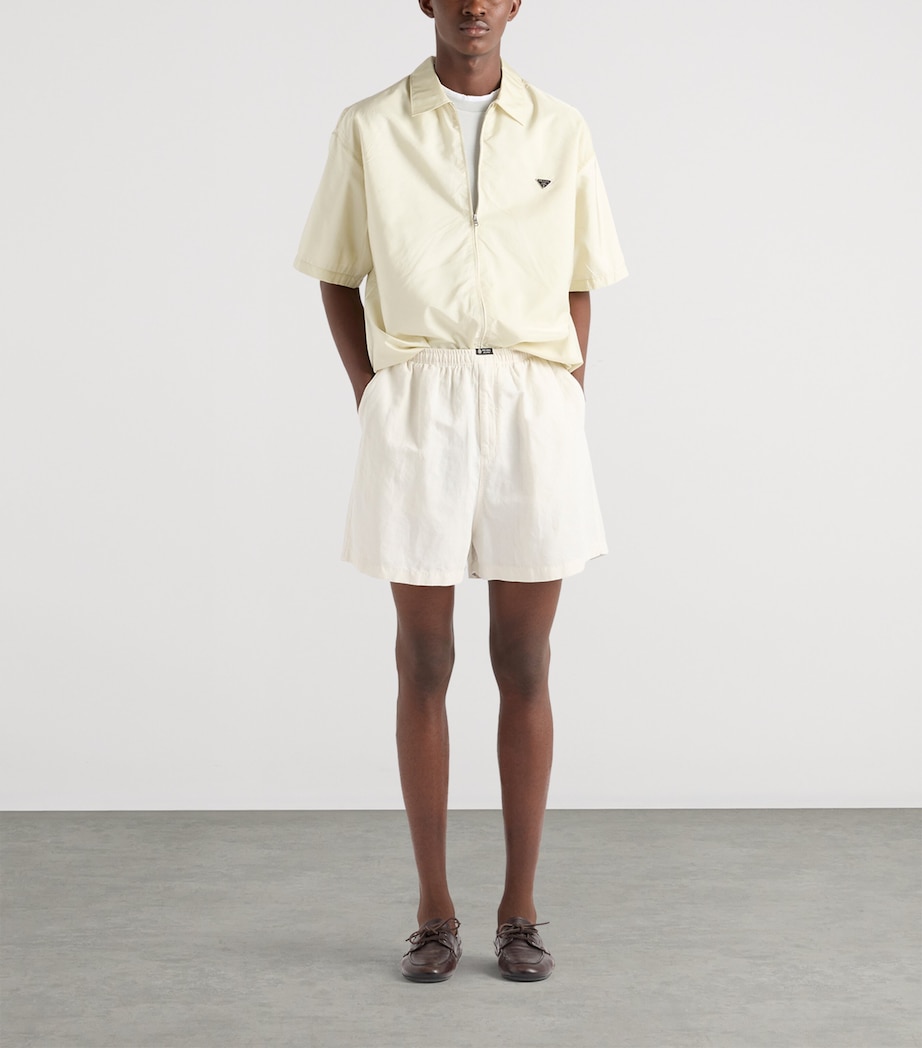 Prada Mens Re-Nylon Short-Sleeve Shirt Neutral Image 2