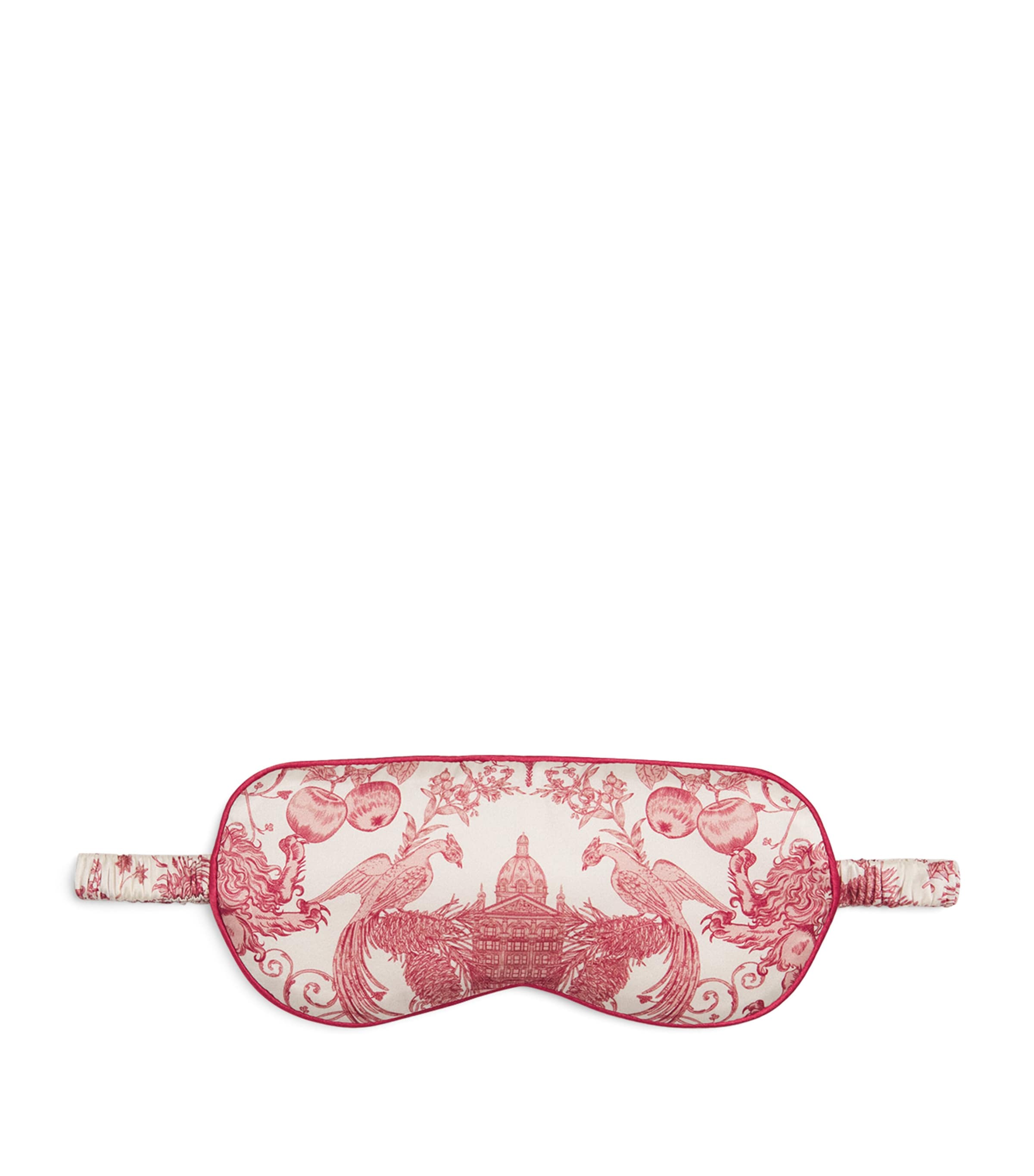 Harrods Silk Menagerie Print Sleep Mask In Pink