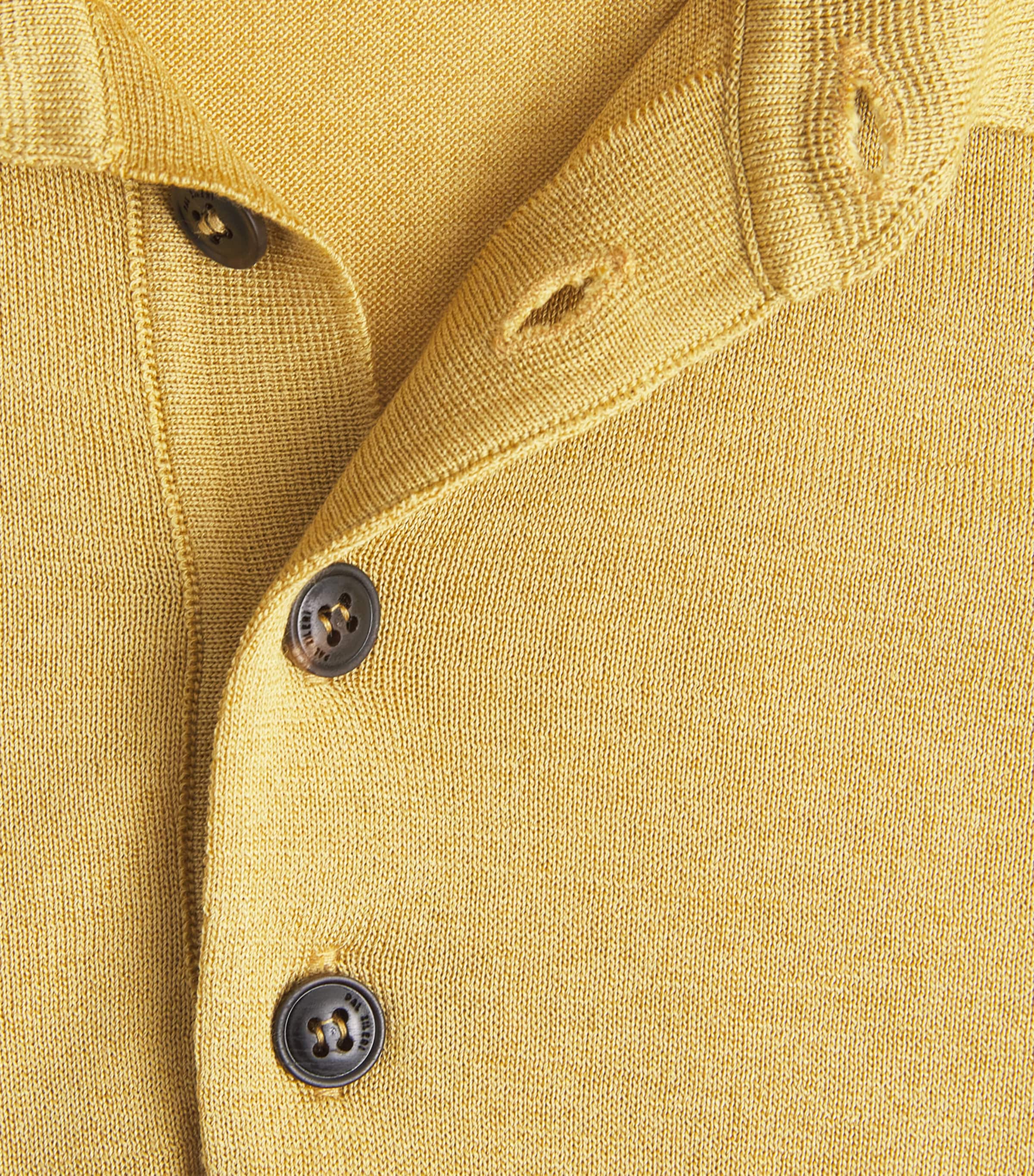 Silk-Cotton Polo Shirt 50 MUSTARD Image 5