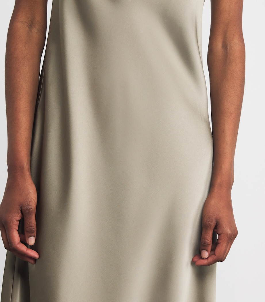 Satin Sleeveless Midi Dress SAGE Image 4