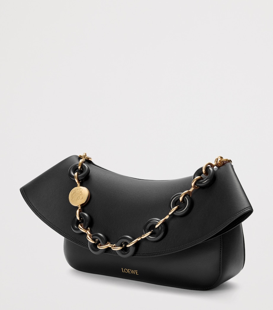 Medium Leather Ola Shoulder Bag BLACK Image 3