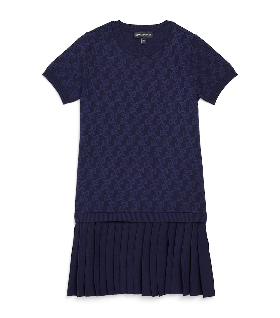 Logo Jacquard Mini Dress (4-14 Years) FB066 FANT LOGO NAVY Image 1