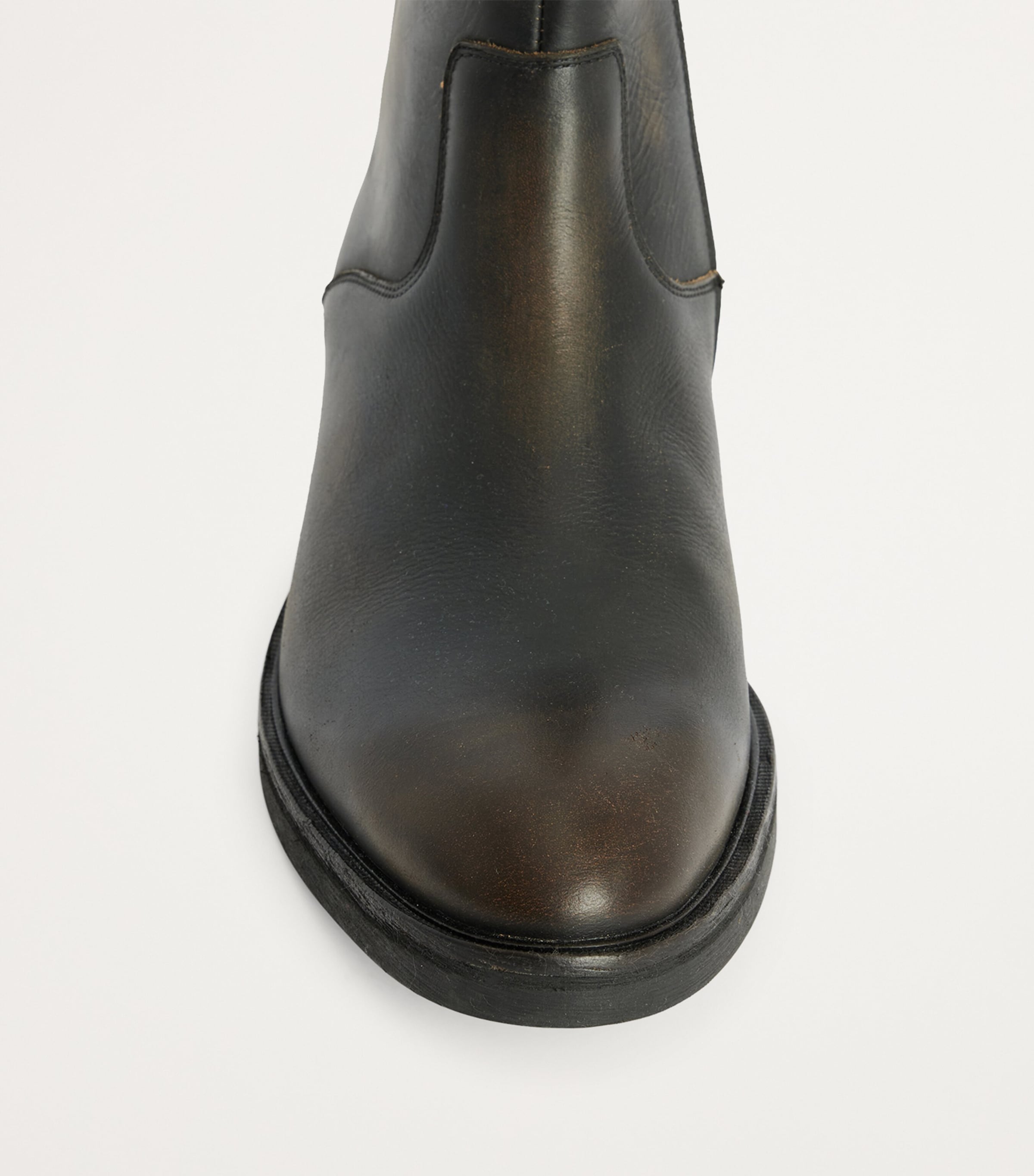 Leather Lang Ankle Boots DARK BROWN Image 4