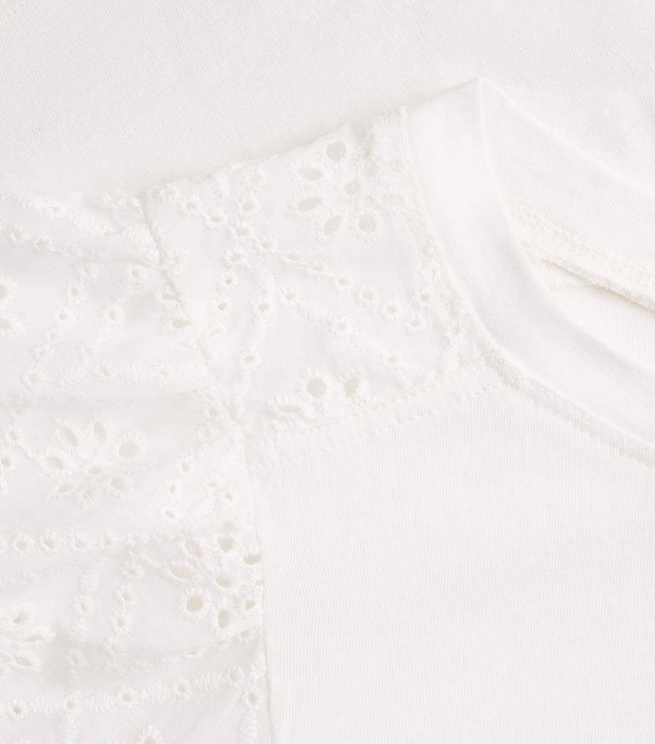 ME+EM Womens Broderie Anglaise Blouse Soft White Image 6