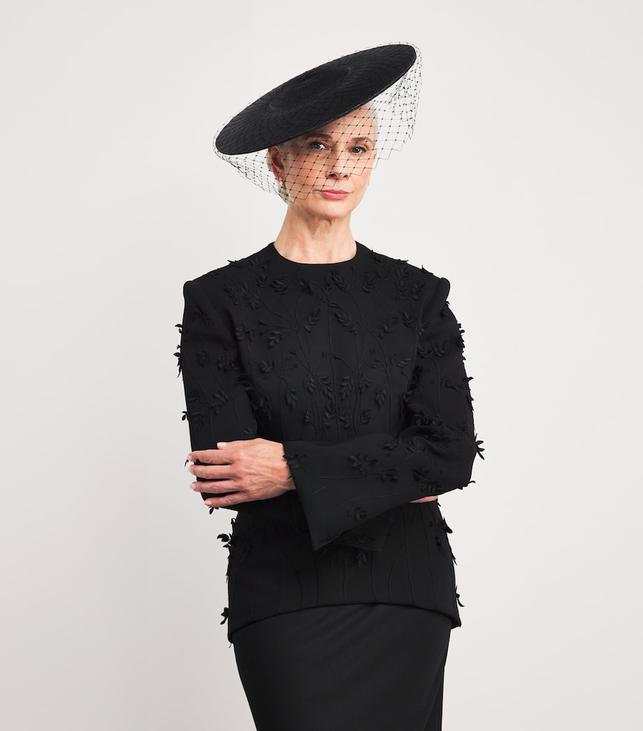 Veiled Hat Fascinator BLACK Image 1