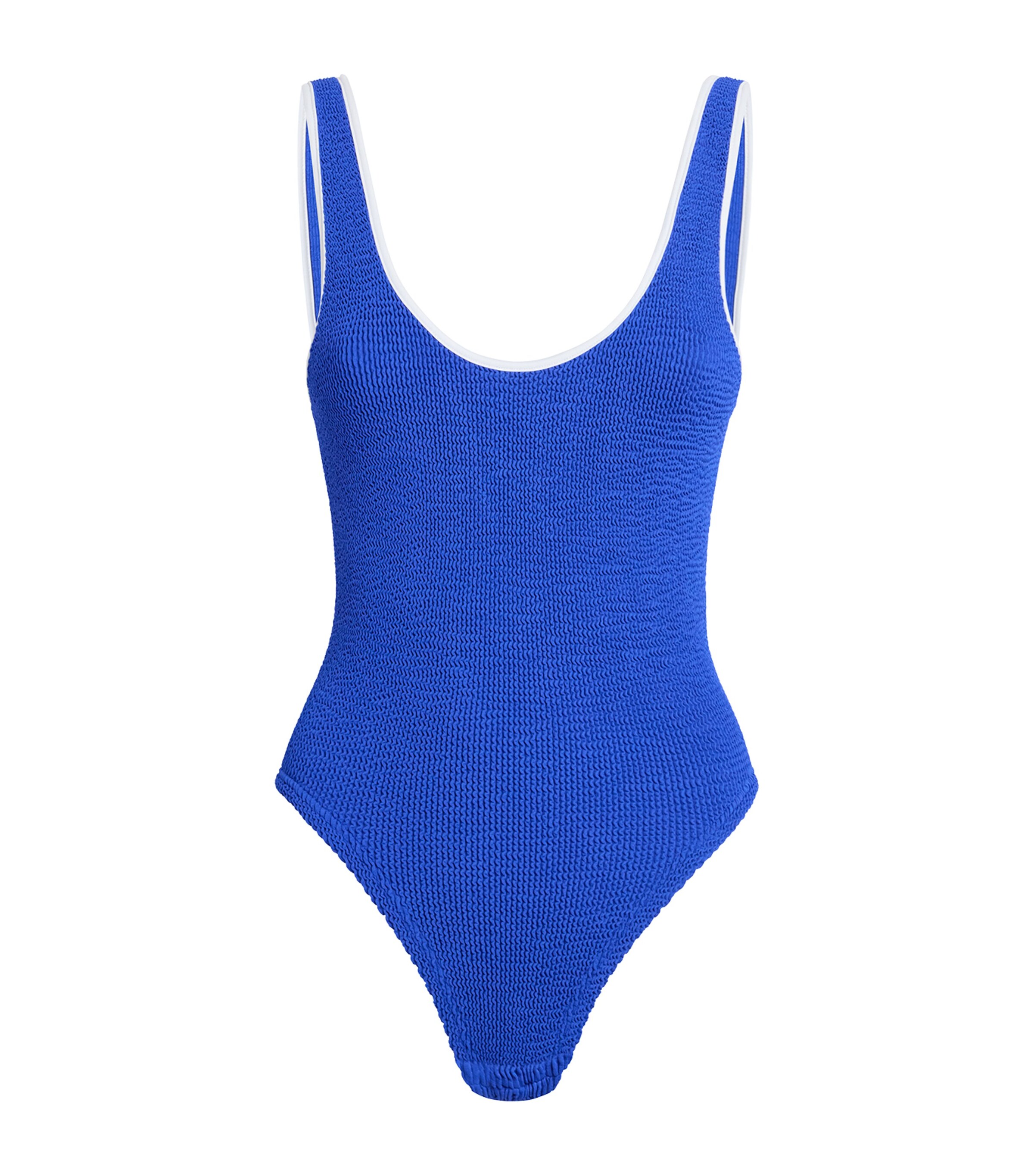 Hunza G Womens Faye Piped Swimsuit Royal Blue Image 1