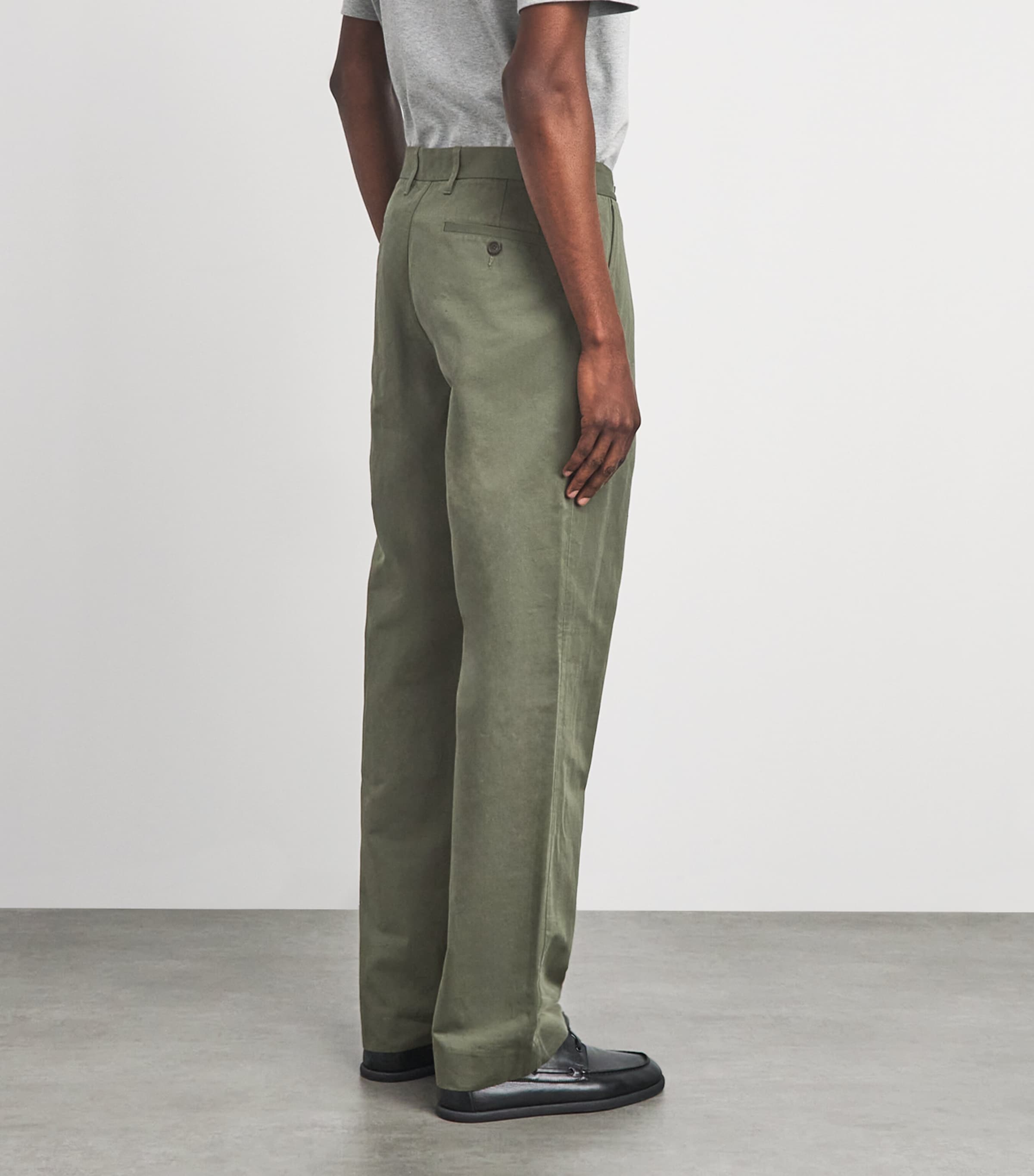 Vince Mens Cotton-Linen Louie Chinos Coulter Green Image 5