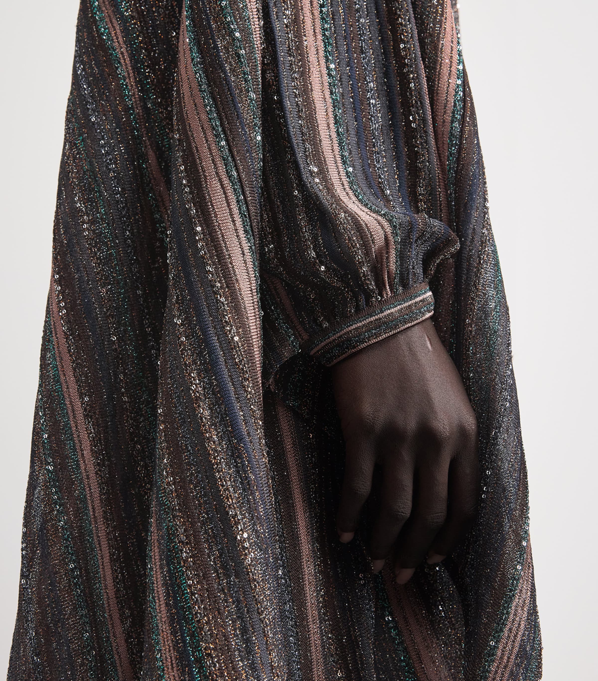 Missoni Womens Sequin-Embellished Stripe Maxi Dress Drk Brown Tone Image 5