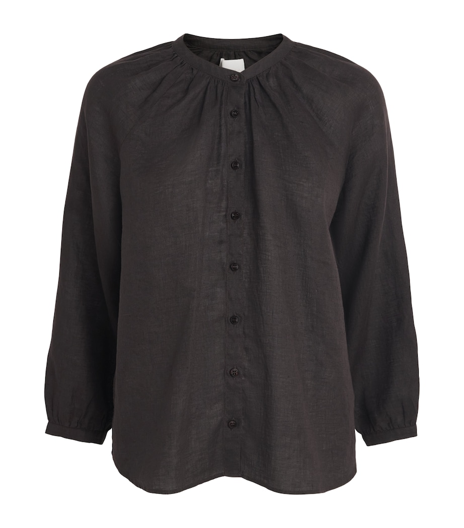 Citizens of Humanity Womens Linen Paro Blouse Chcolate Md/dk Brown Image 1