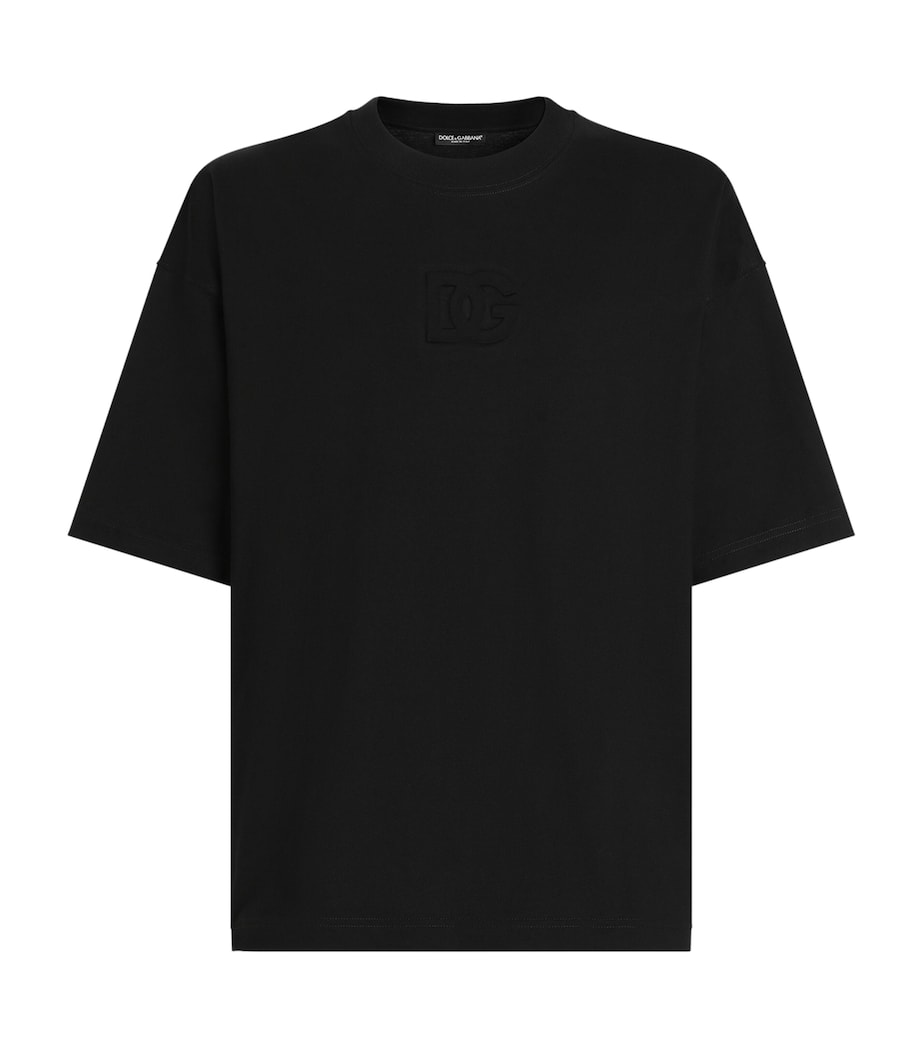 Oversized Embroidered Logo T-Shirt N0000-BLACK Image 1