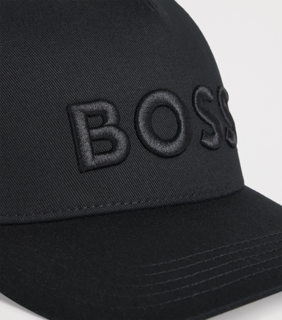 Cotton Logo Baseball Cap 001 BLACK Image 4