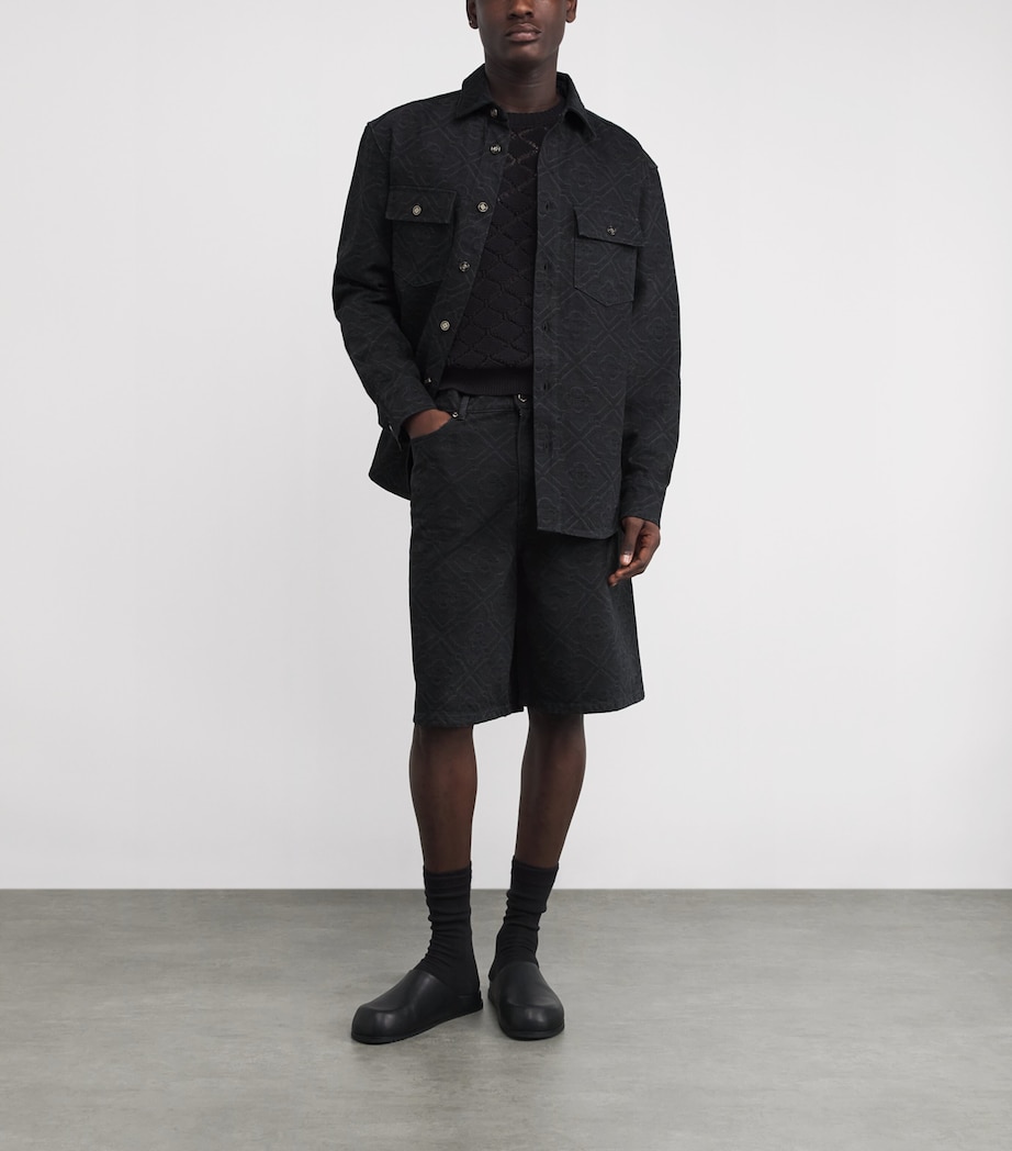 Laser Monogram Denim Shorts BLACK LASER Image 2