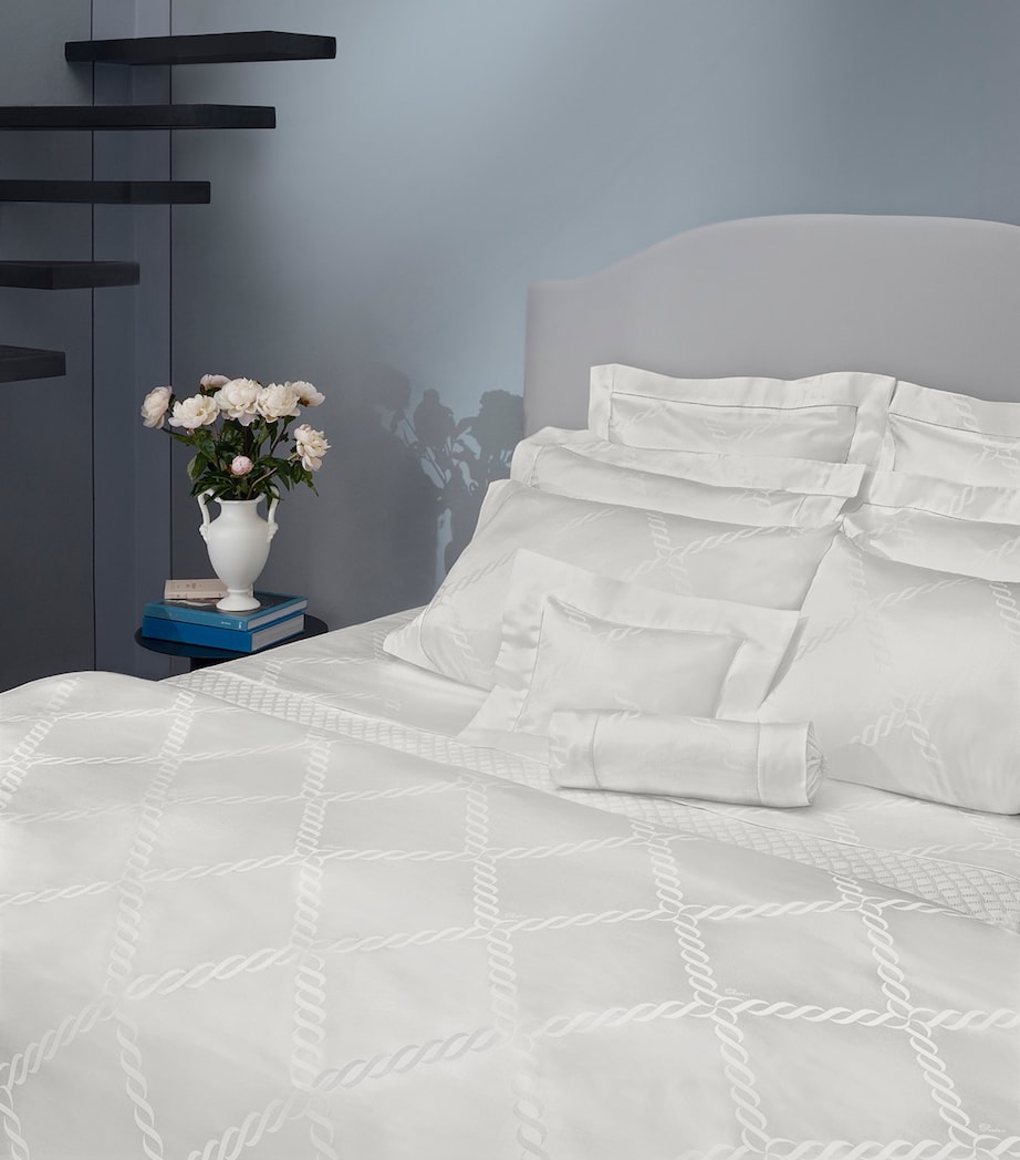 Pratesi Treccia Super King Duvet Cover (260cm x 220cm) White Image 2