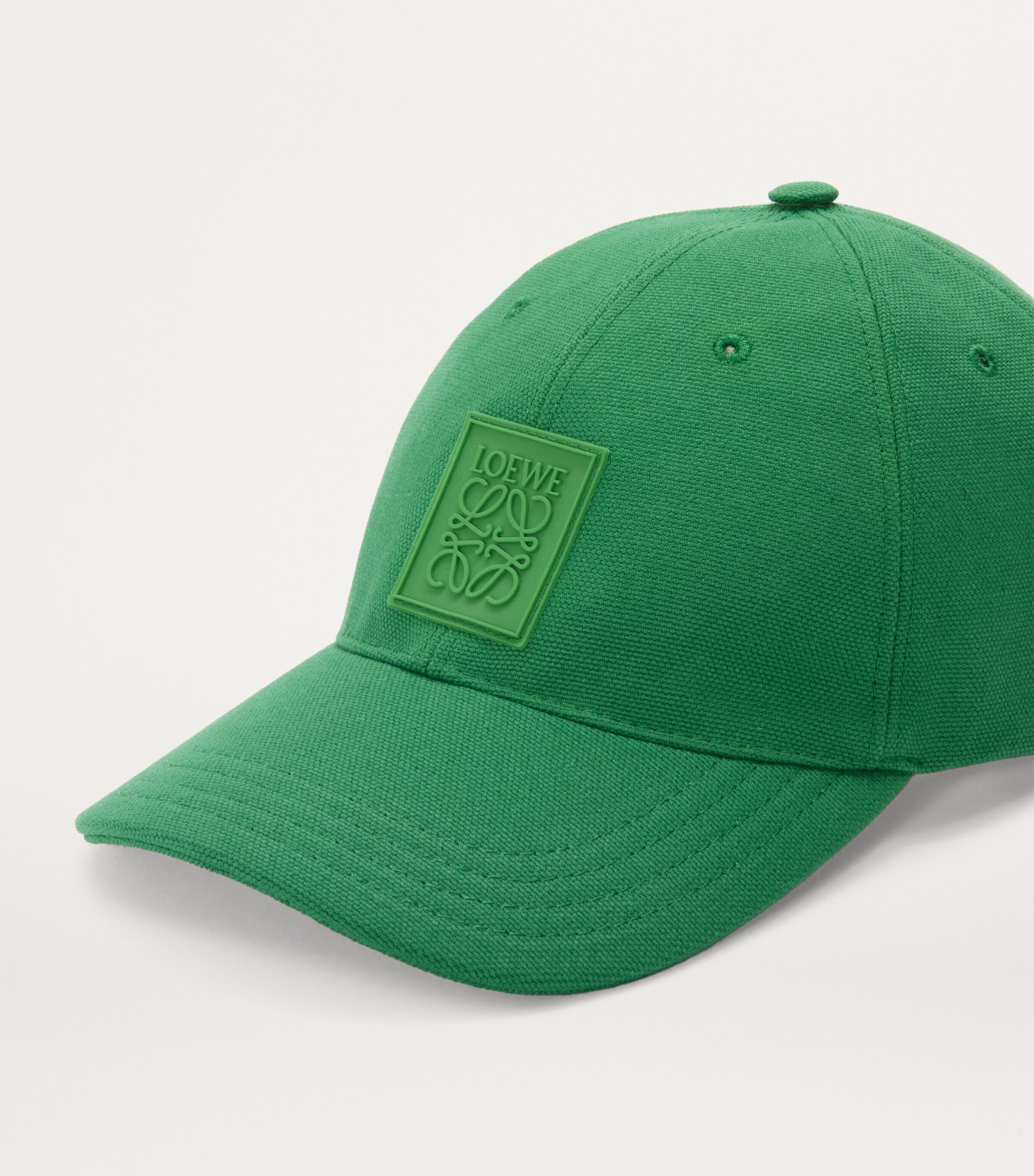 Loewe オリーブ色 刺繍ロゴキャップ LOEWE Green Cotton Logo-Patch Baseball Cap | Harrods US