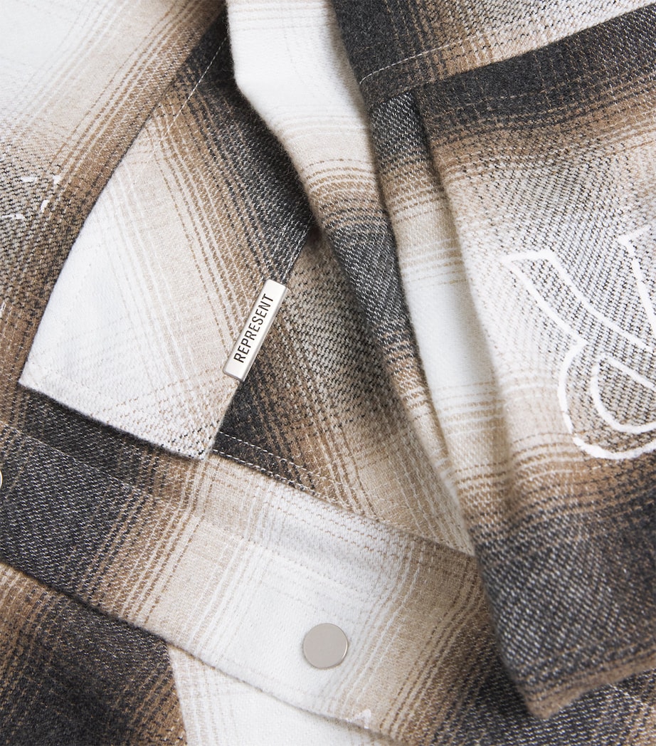 Cotton Initial Flannel Shirt LATTE Image 5