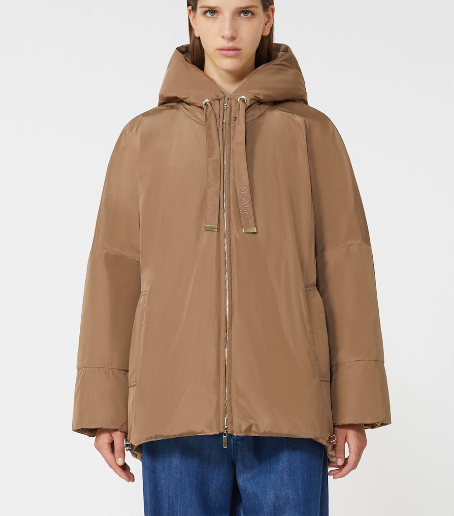Down Camel Wool Reversible Quilted Coat CAMEL Image 5