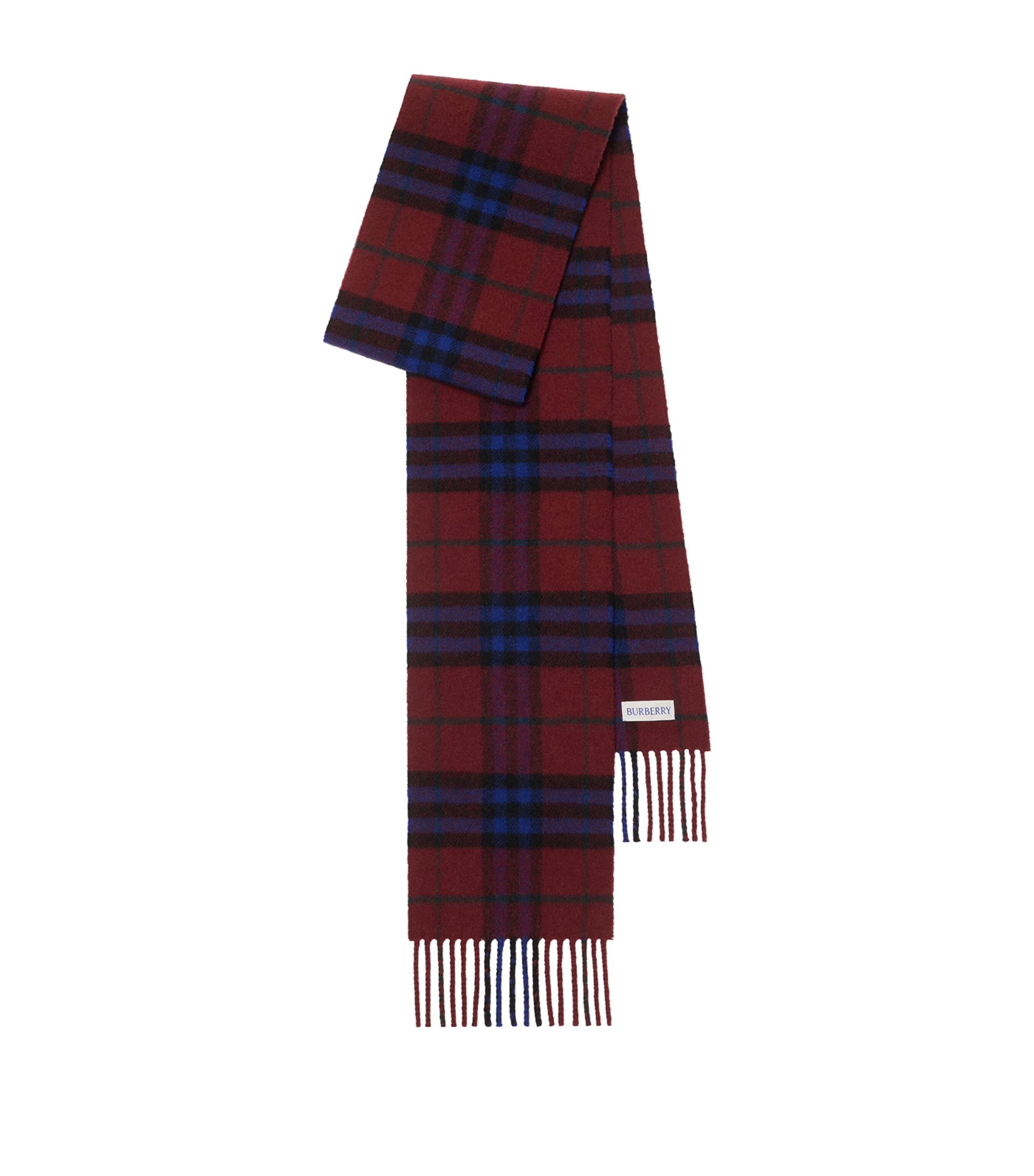 Burberry Cashmere Narrow Check Scarf In Red