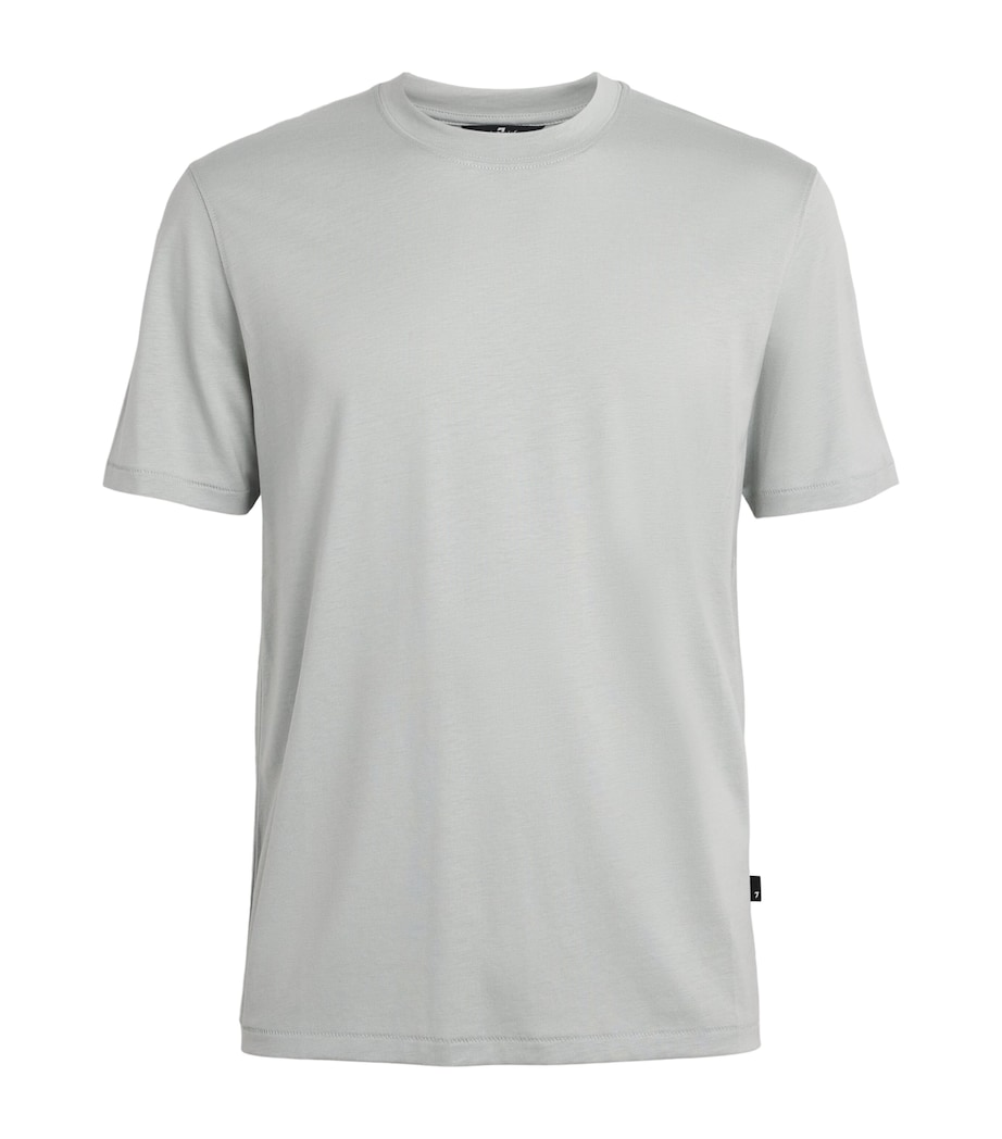 7 For All Mankind Mens Crew-Neck T-shirt Light Blue Image 1