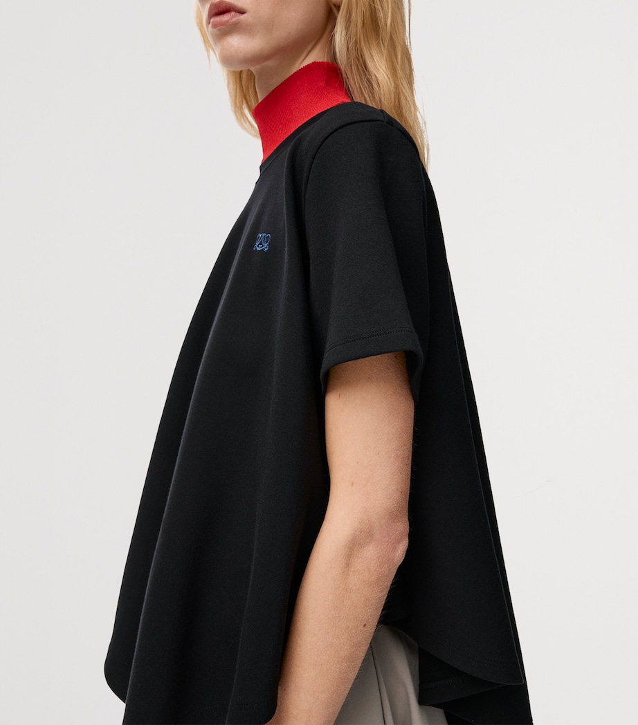 LOEWE Womens Cape-Detail T-Shirt Black Image 5