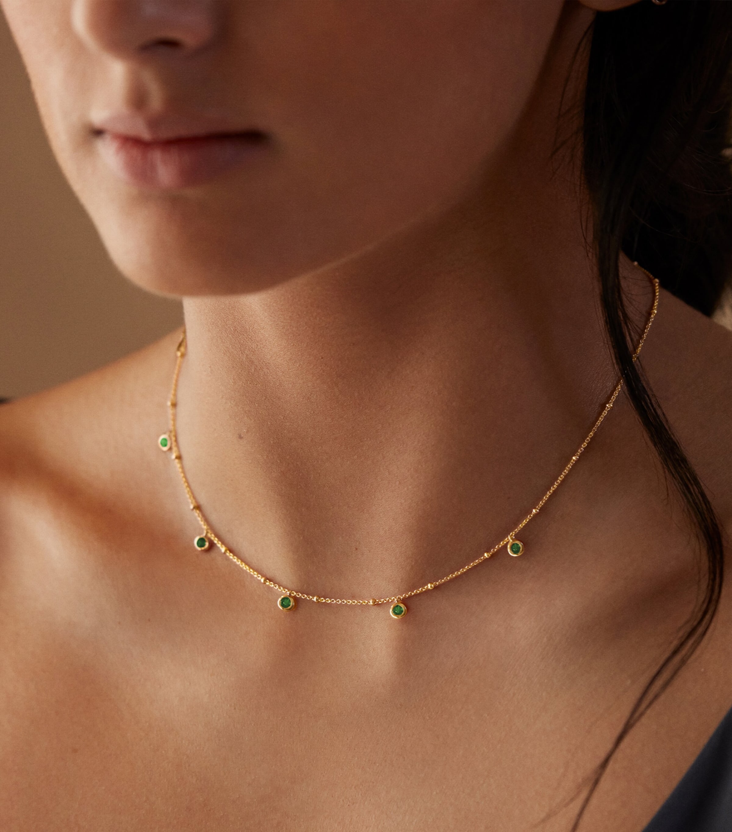 Monica Vinader Gold Vermeil and Green Onyx Chain Necklace — photo 4