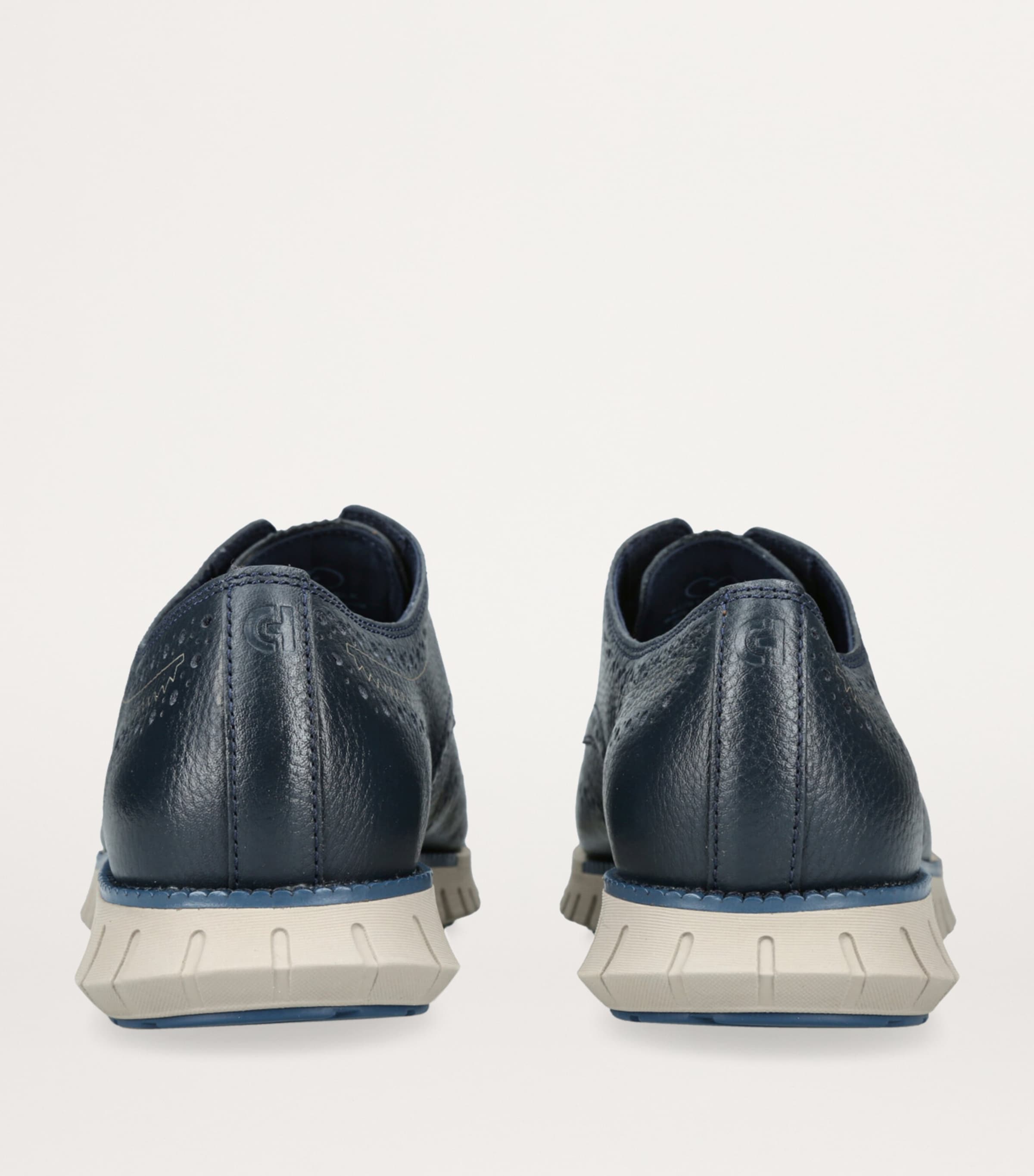 Cole Haan Mens Leather ZERØGRAND Wingtip Oxford Shoes Navy Image 2