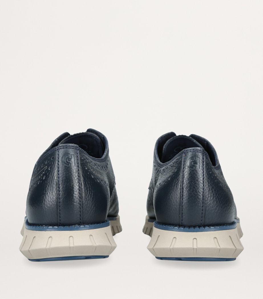 Leather ZERØGRAND Wingtip Oxford Shoes NAVY Image 2