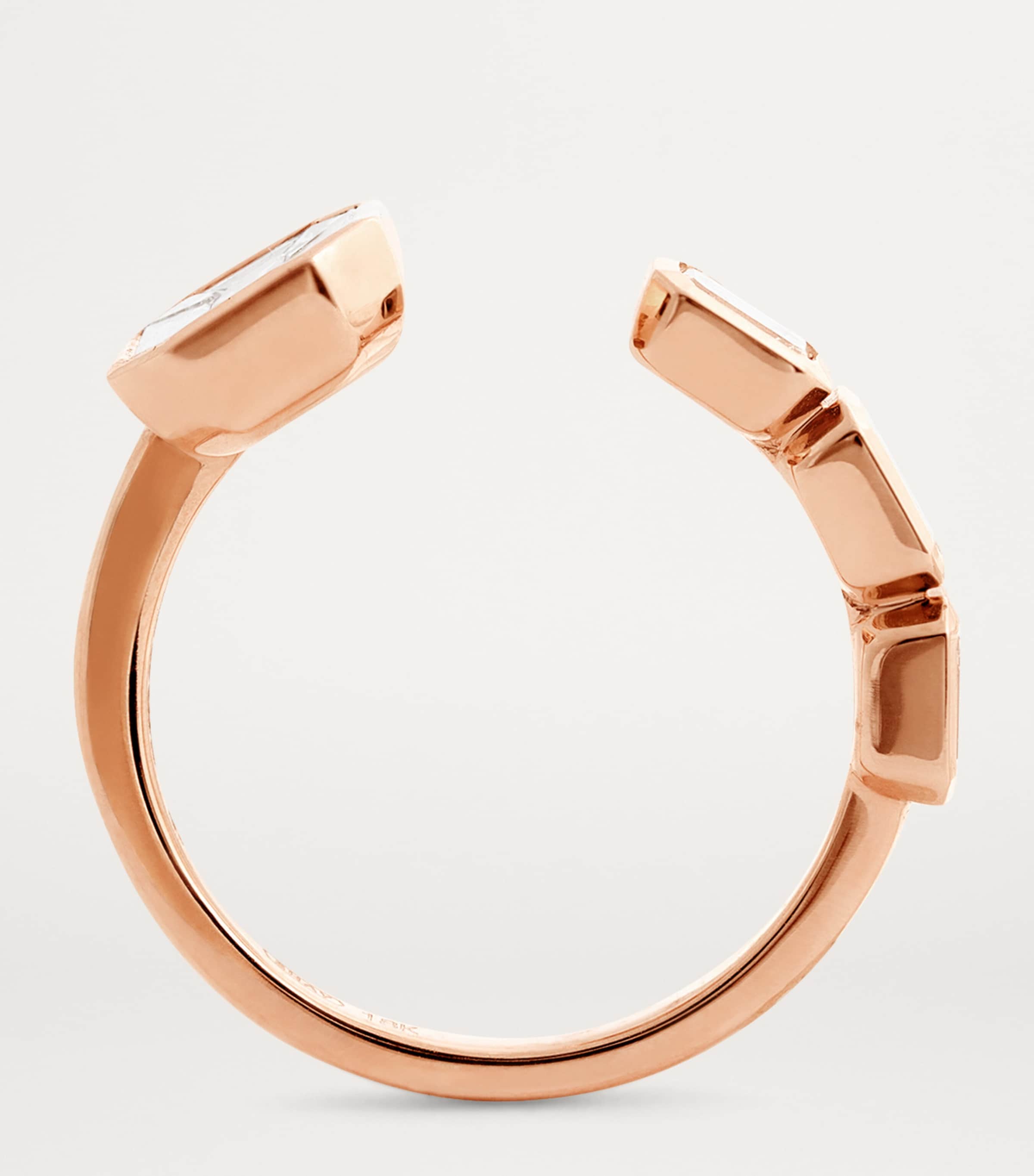 Rose Gold and Diamond East/West Floating Ring ROSE GOLD Image 3