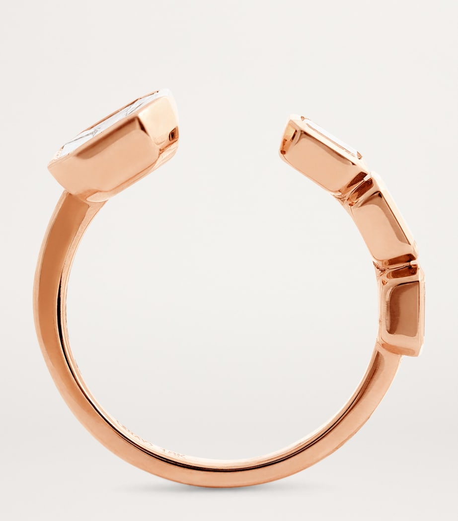 Rose Gold and Diamond East/West Floating Ring ROSE GOLD Image 3