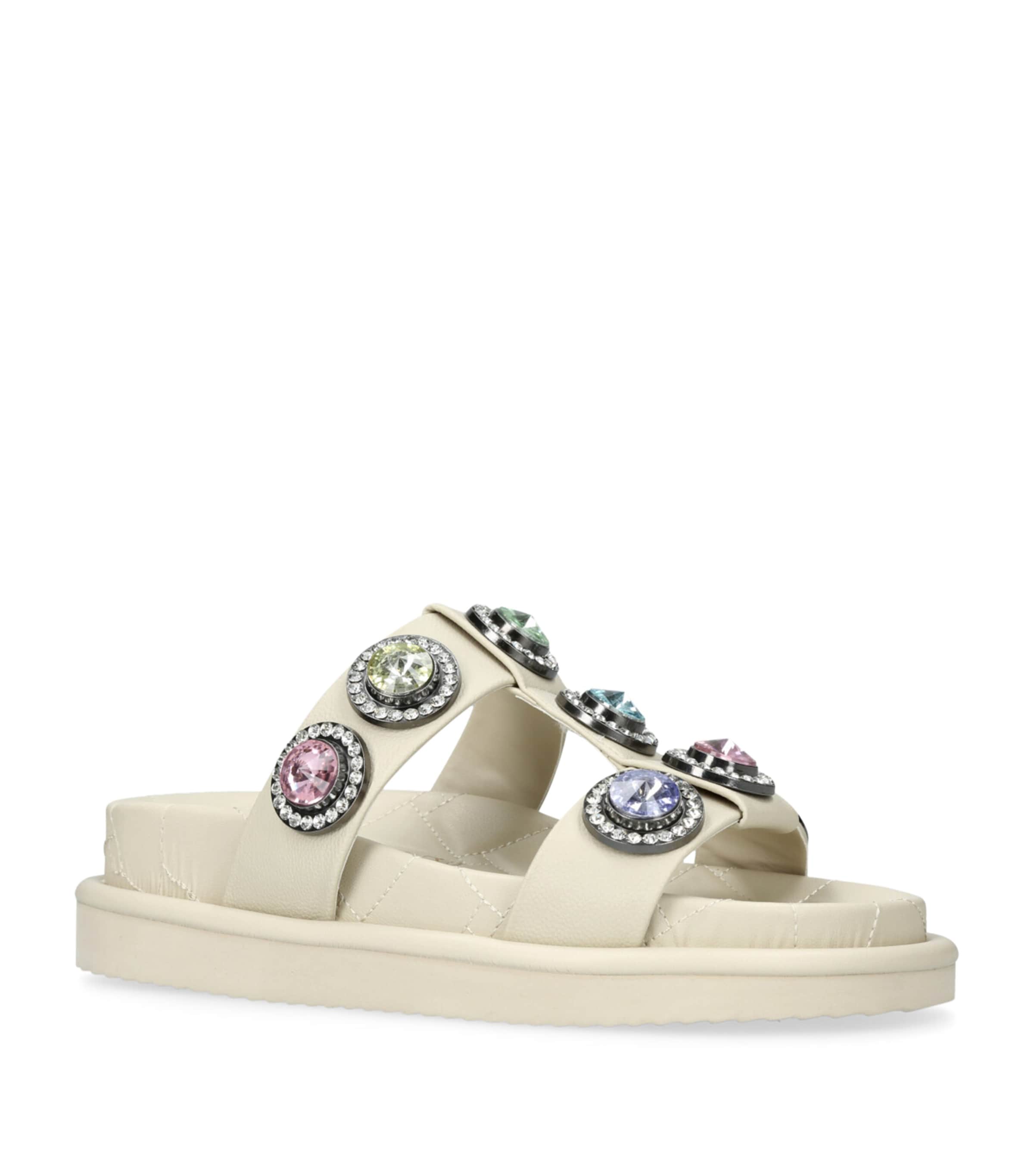Kurt Geiger London Orson Crystal Slide Sandal In White