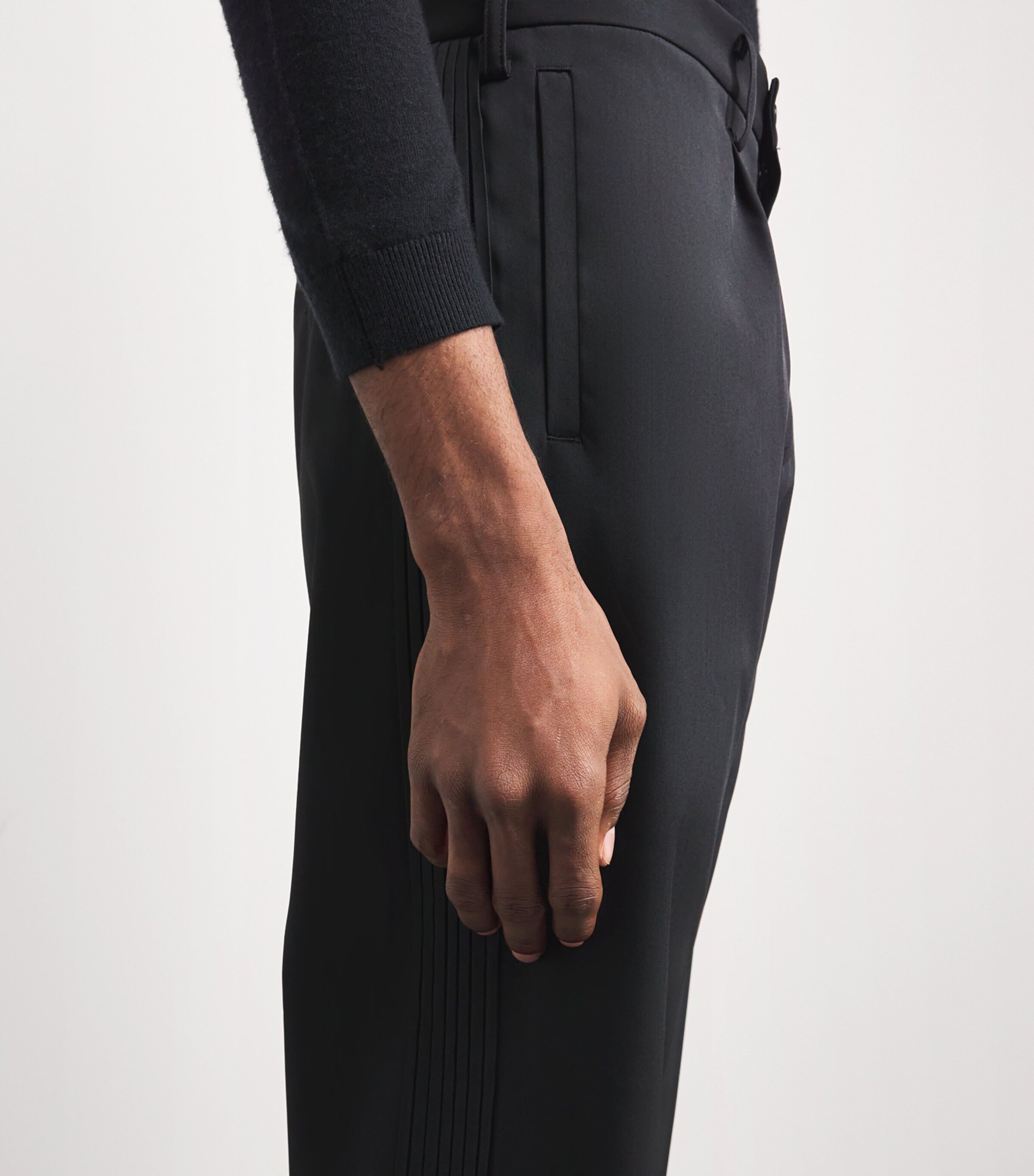 Air Pleats Tailored Trousers 15-BLACK Image 6