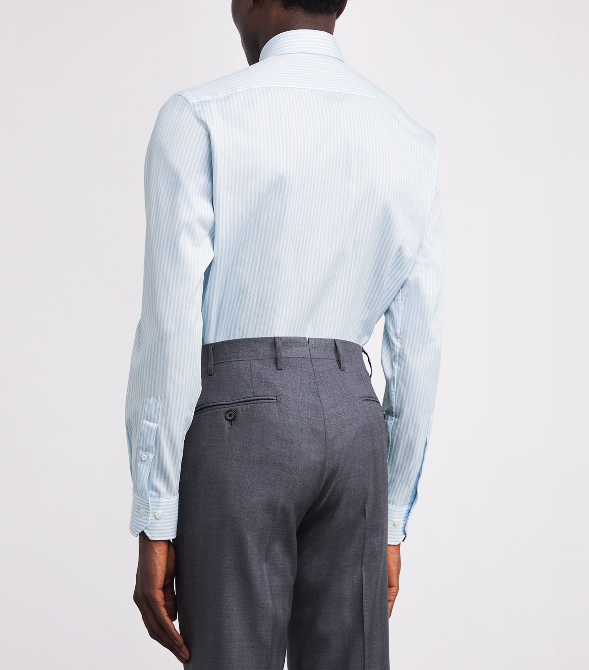 Cotton Stripe Shirt 03 LIGHT BLUE Image 4