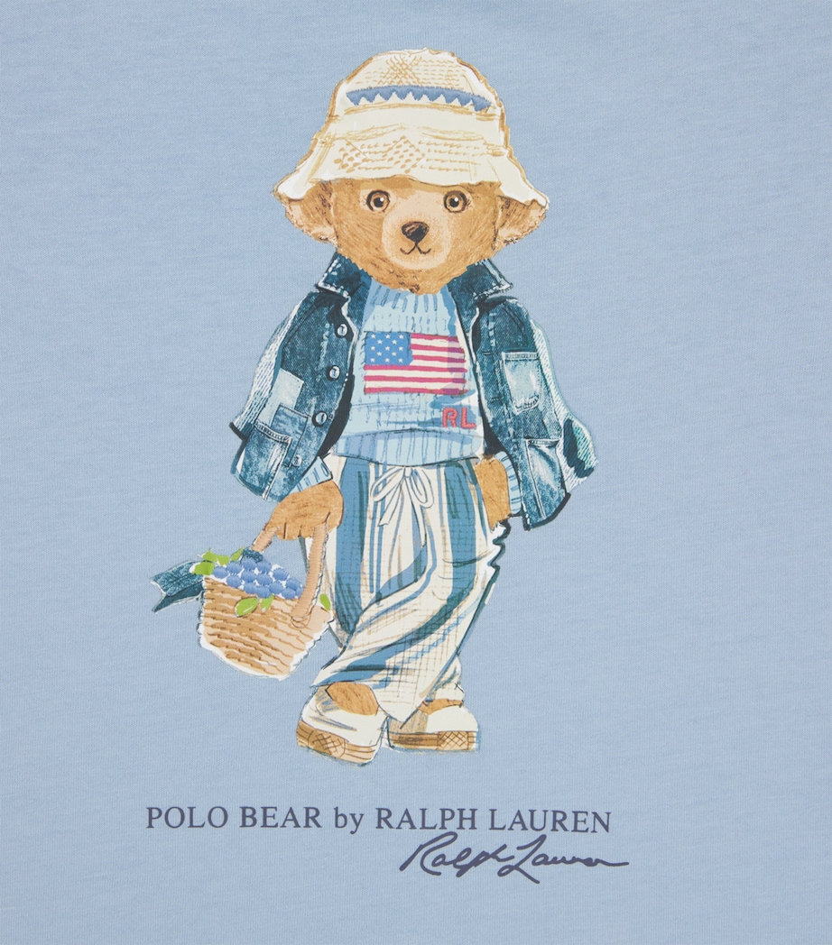 Ralph Lauren Kids Cotton Polo Bear T-Shirt (2-7 Years) Estate Blu Image 3