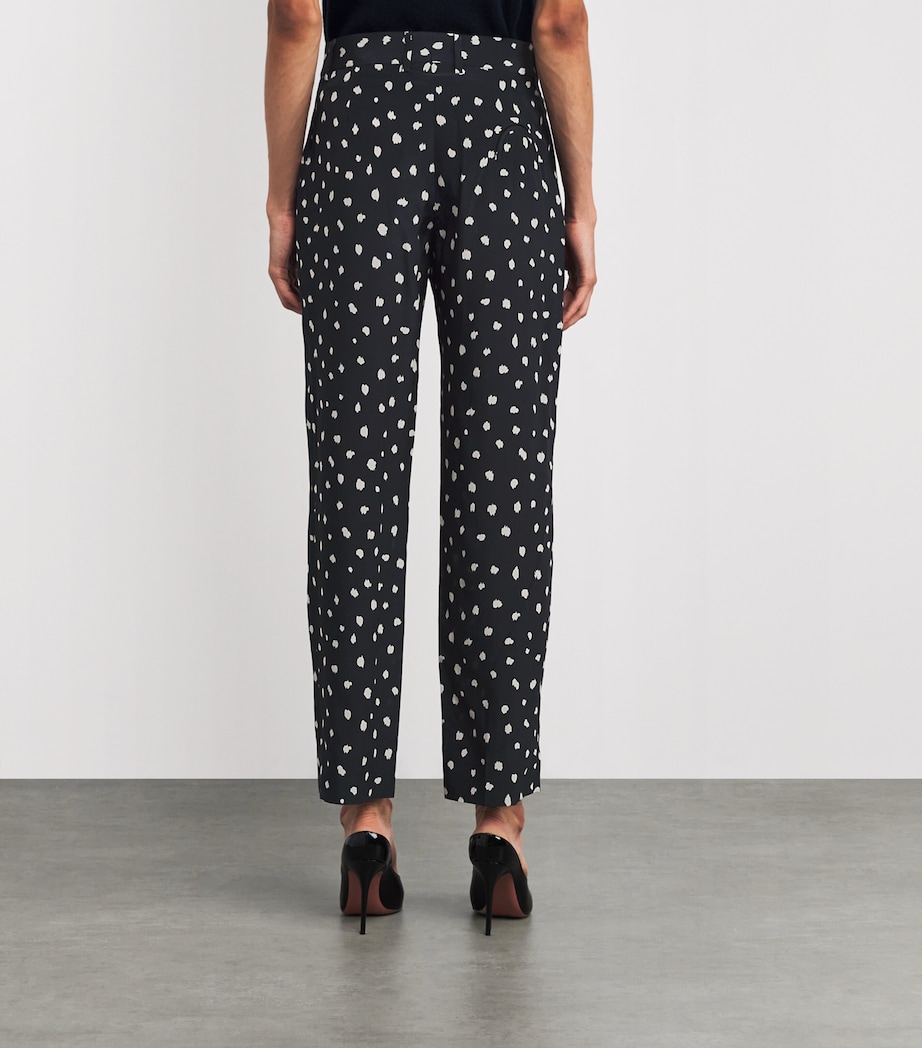 Silk Polka-Dot Mariquita Straight Trousers F005 POIS NAVY Image 4
