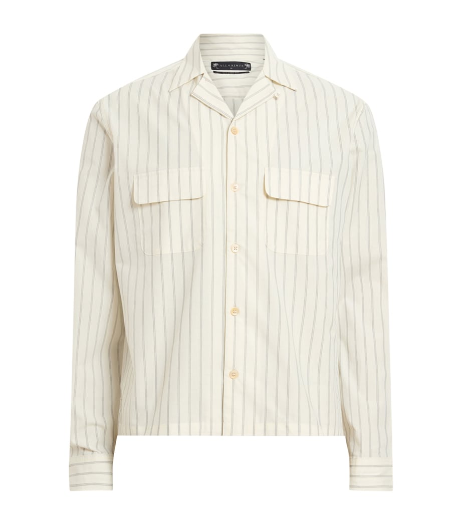 Organic Cotton Stripe Stanley Shirt SOAP WHITE Image 1
