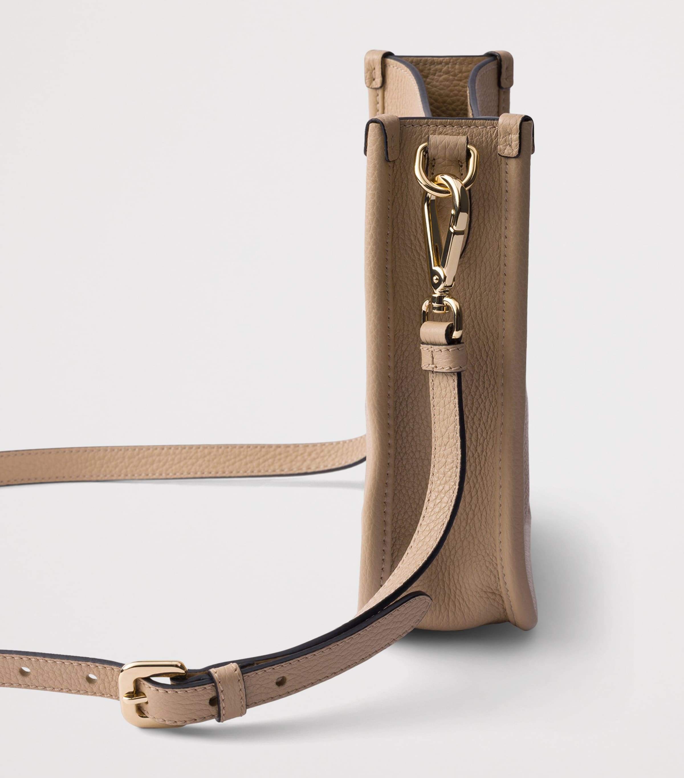 Prada Mini Leather Shoulder Bag Powder Image 4