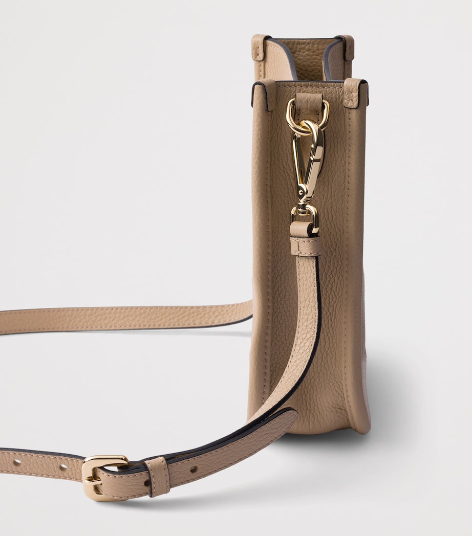 Prada Mini Leather Shoulder Bag Powder Image 4