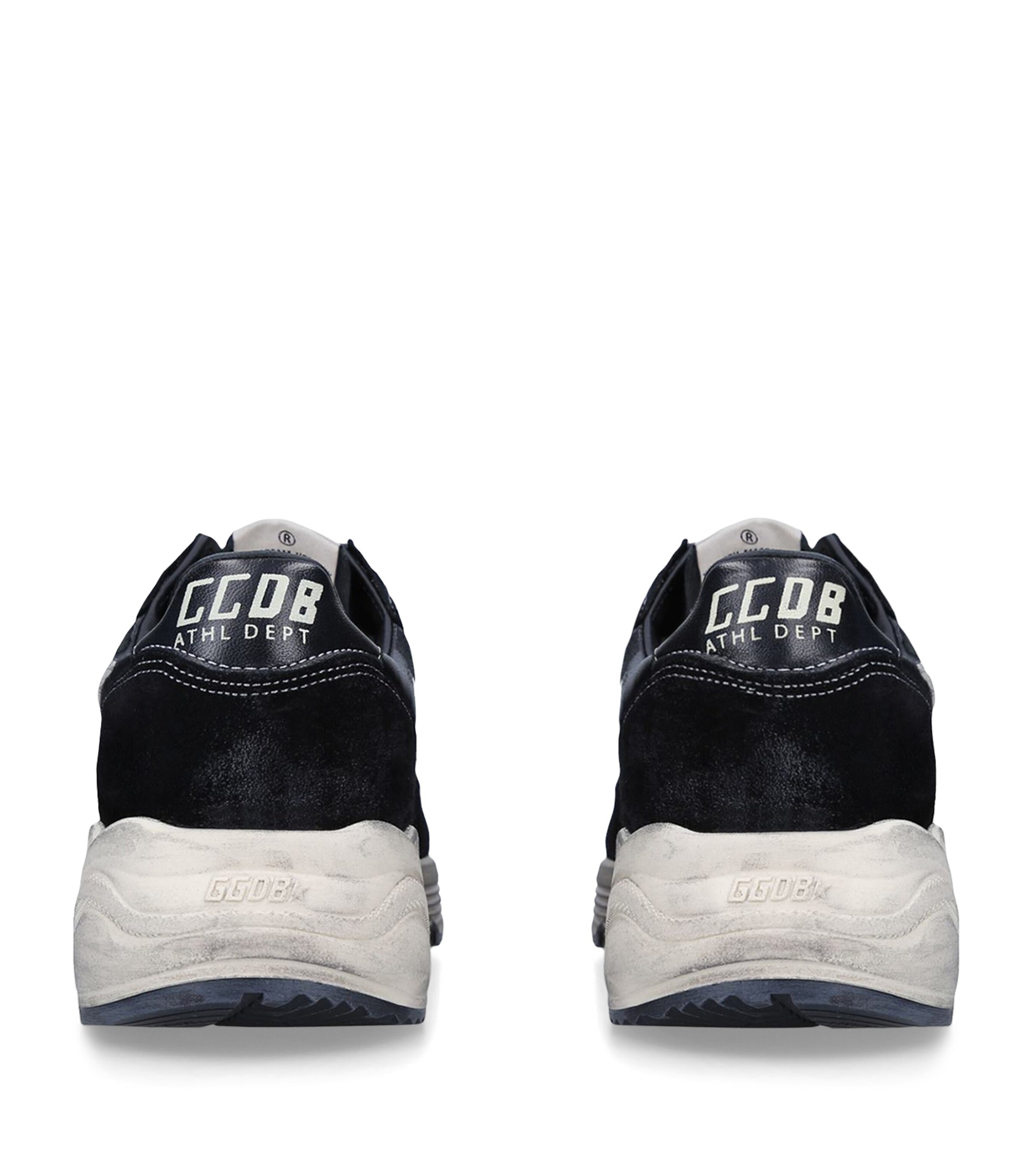 Golden Goose Leather Running Sole Sneakers Blk/white Image 2