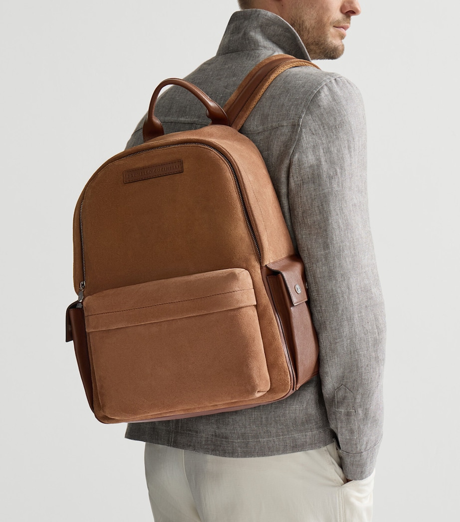 Brunello Cucinelli Suede Travel Backpack Image 2